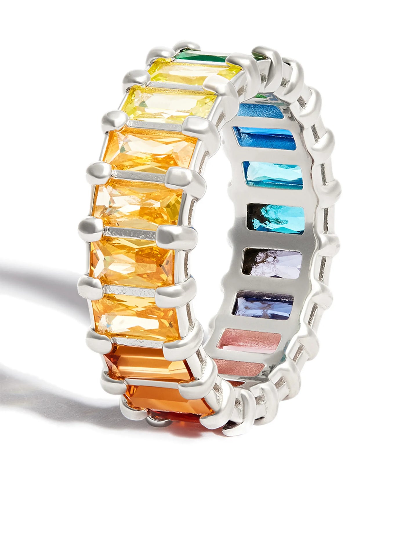 Rainbow Crystal band ring