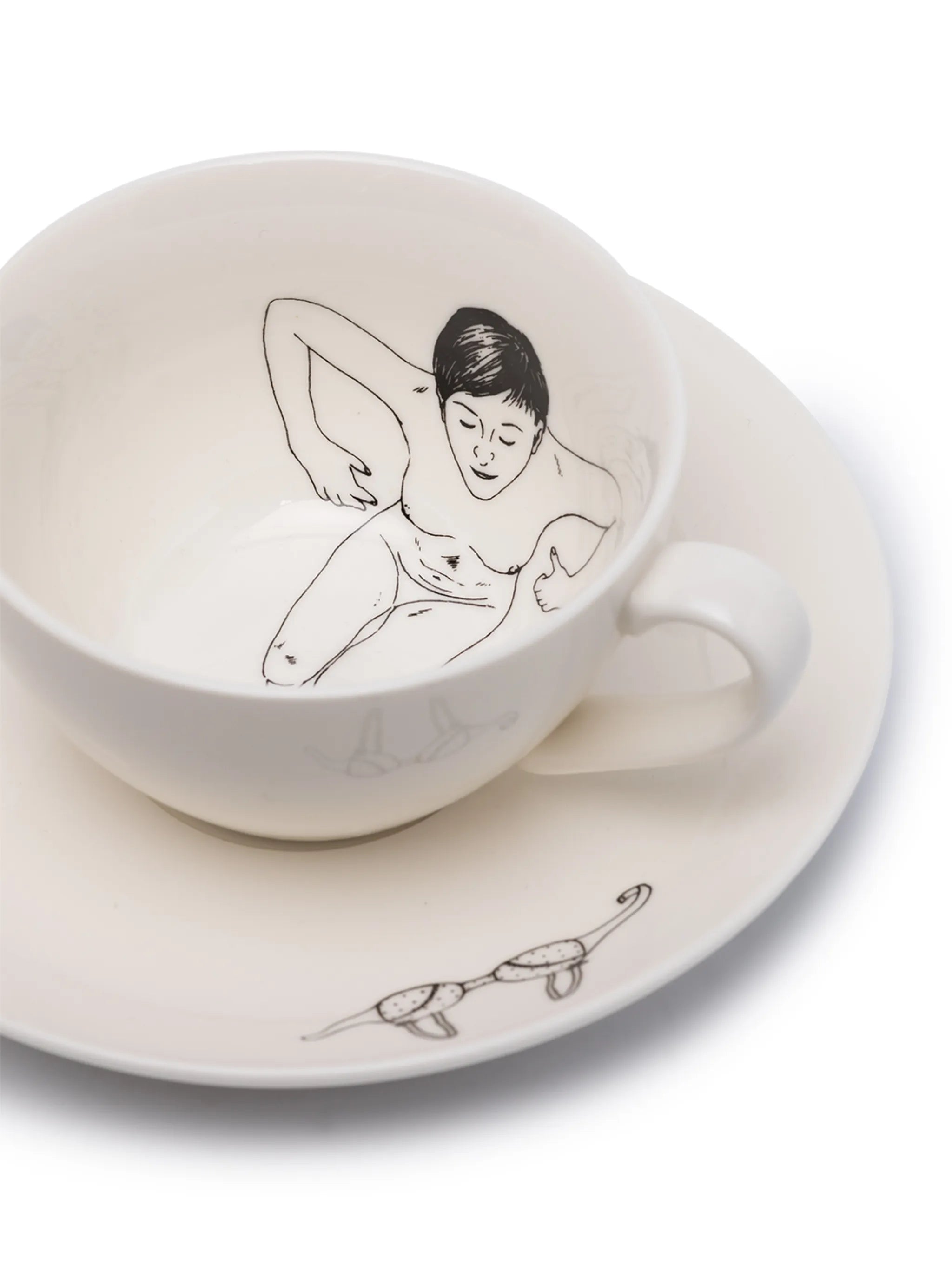 Undressed ceramic tea set