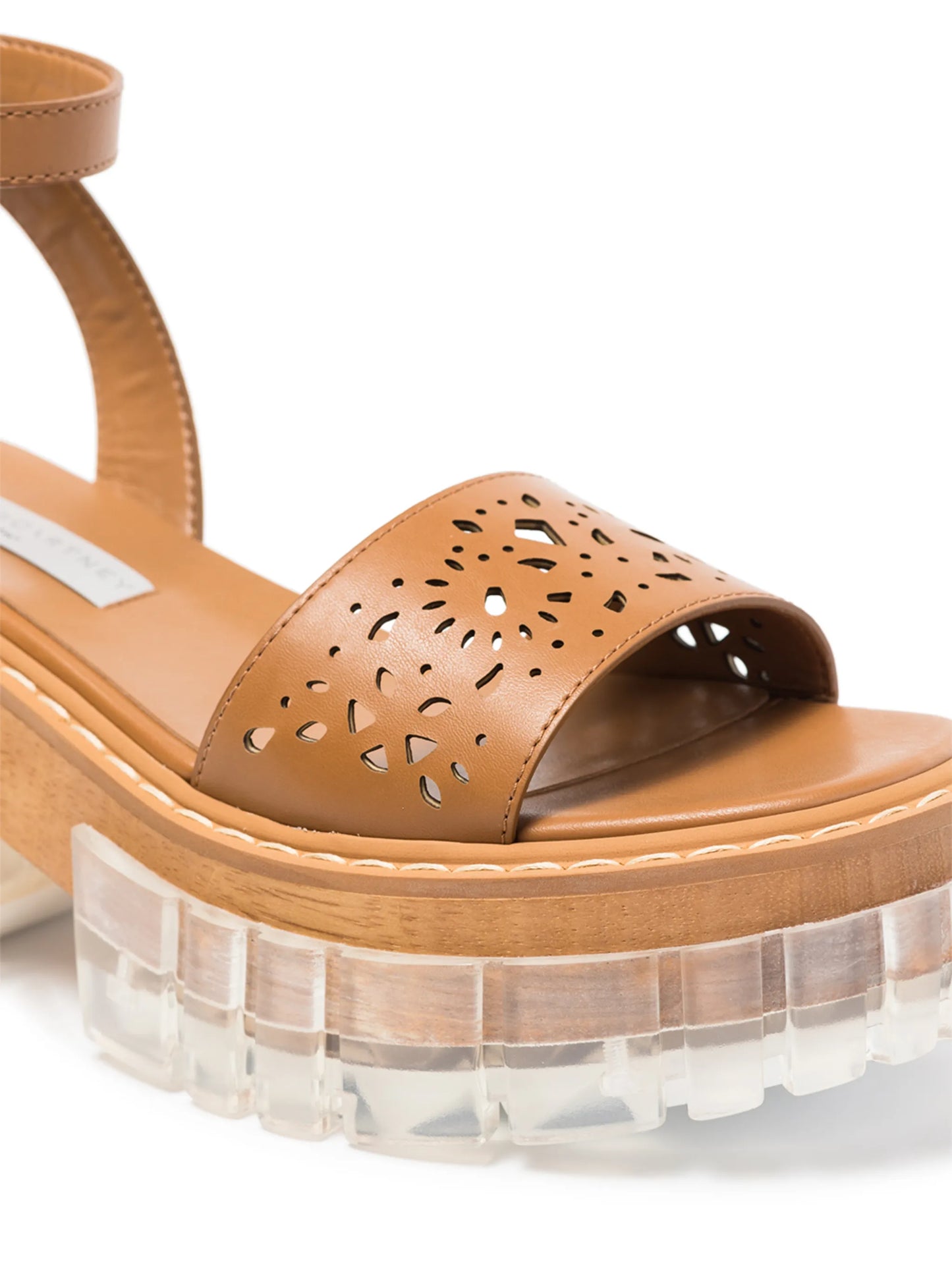 Emilie perforated-detail platform sandals