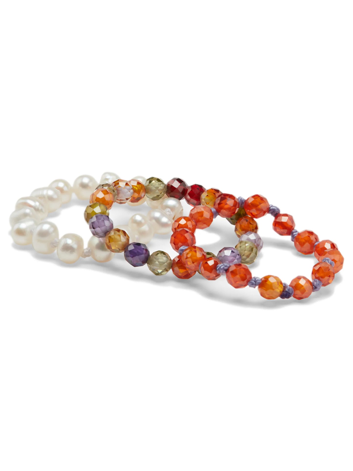 pearl-detail 3-pack rings