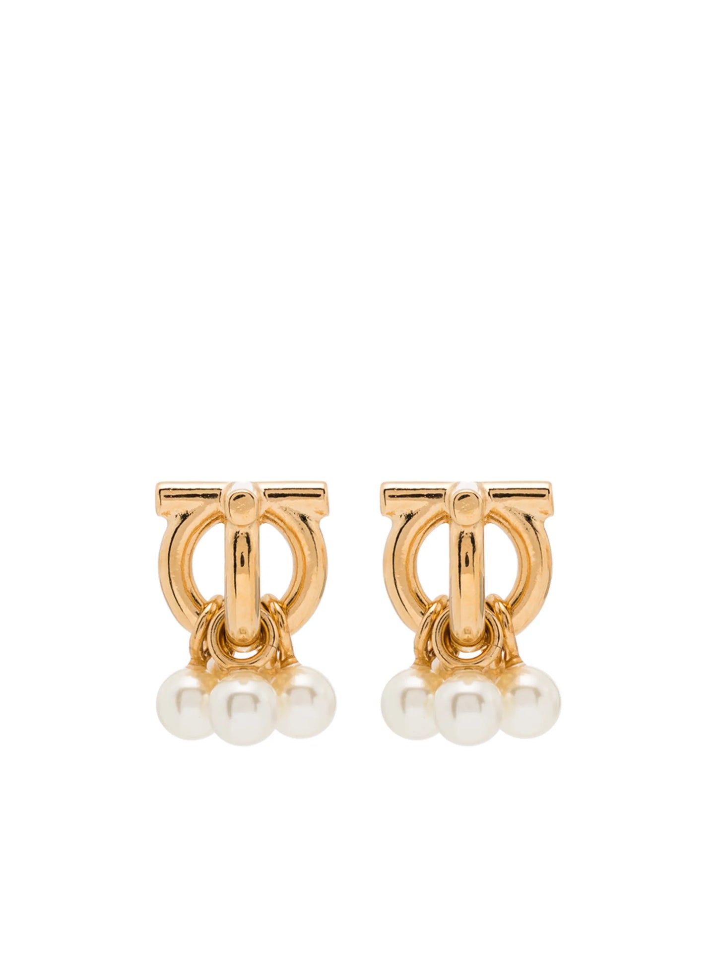 Gancini pearl-embellished stud earrings