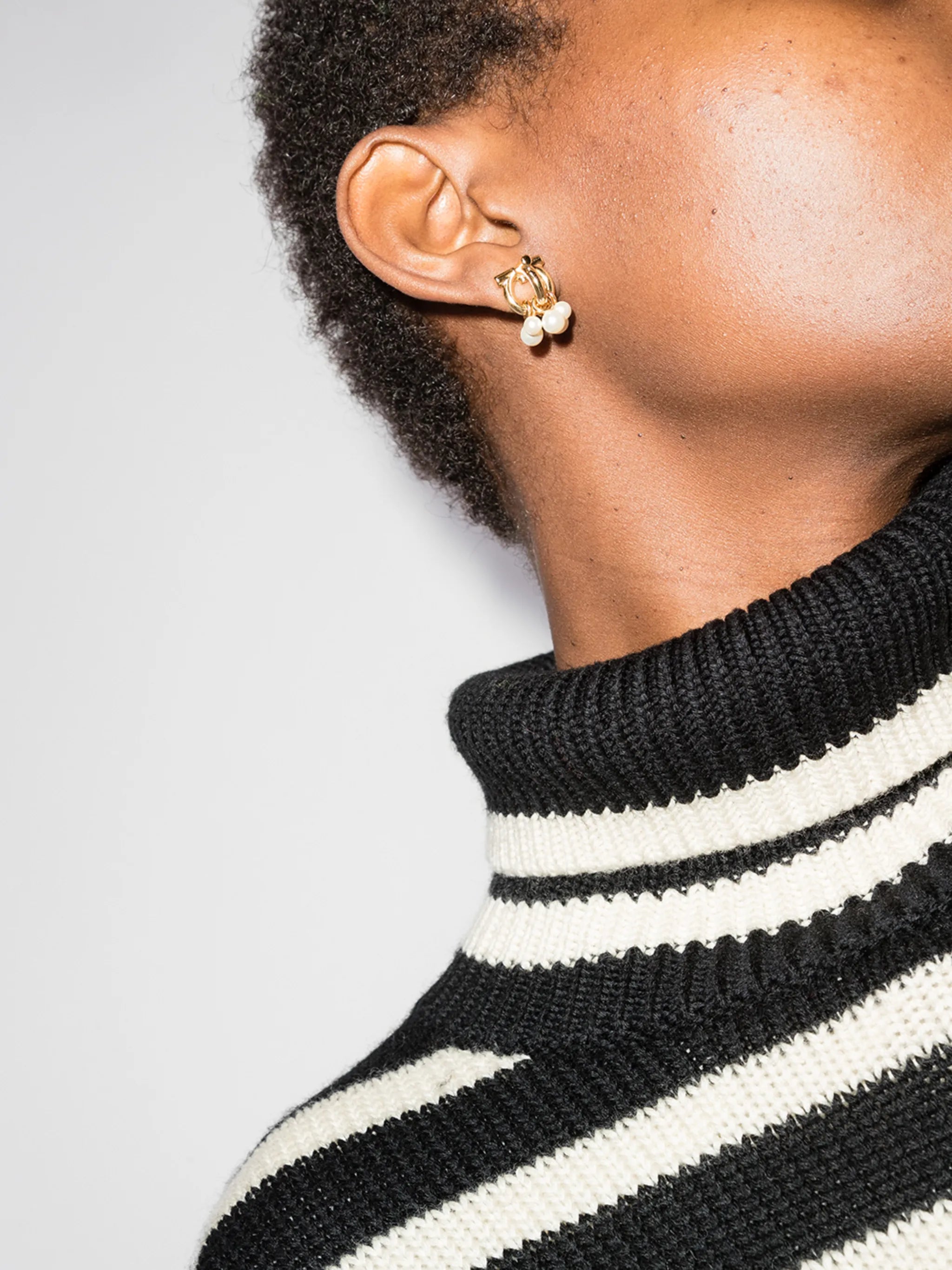 Gancini pearl-embellished stud earrings