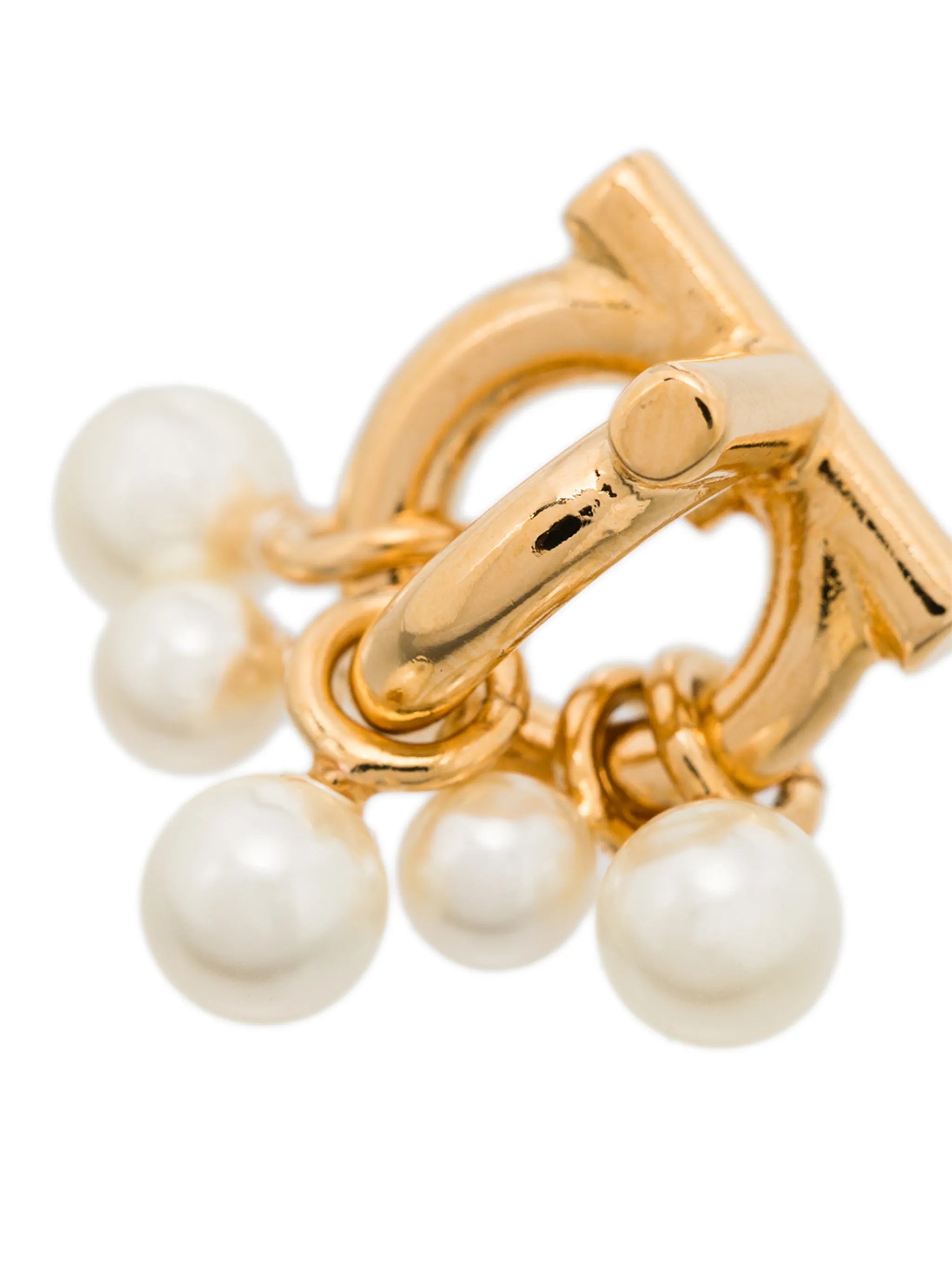 Gancini pearl-embellished stud earrings