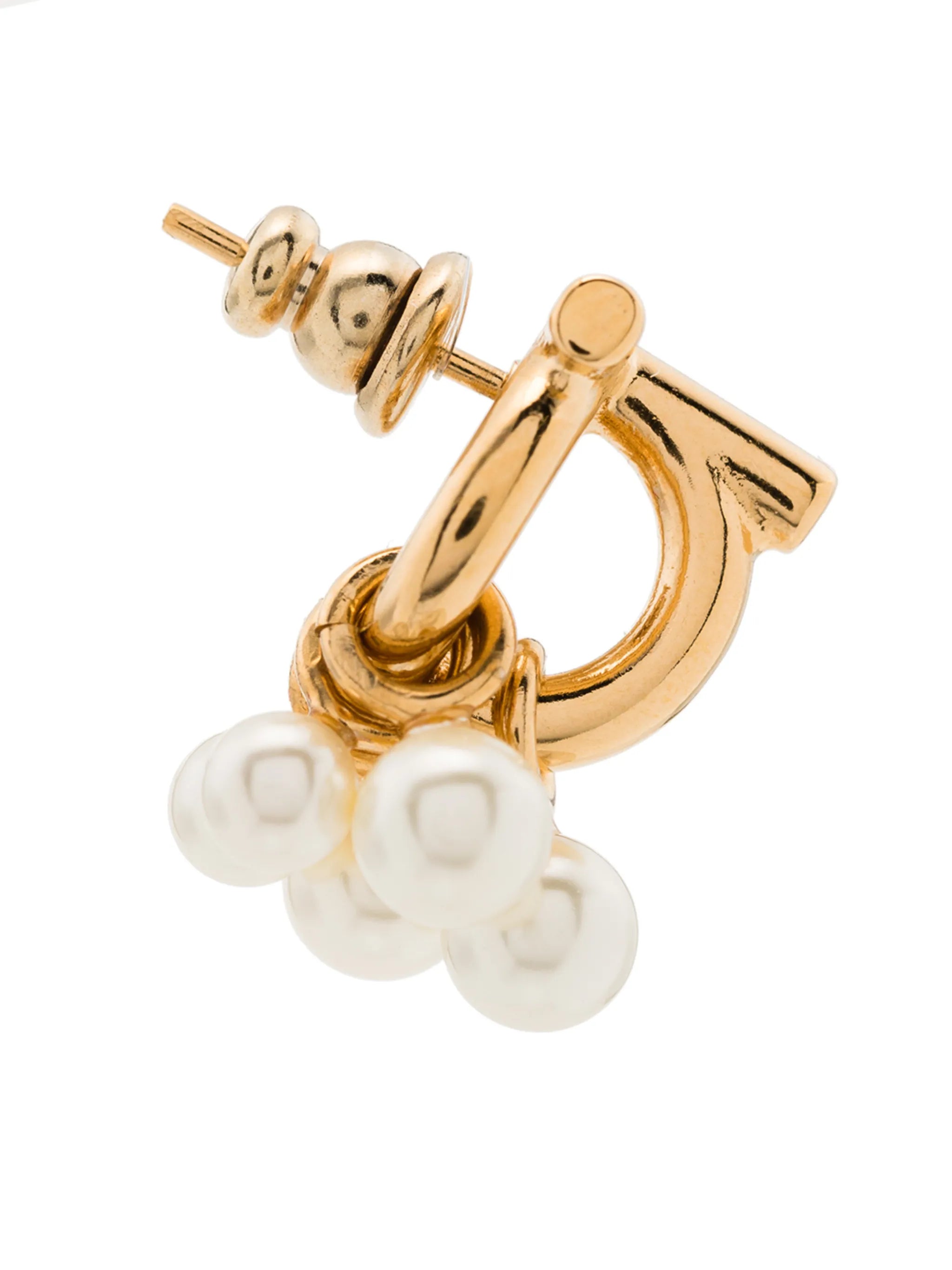 Gancini pearl-embellished stud earrings