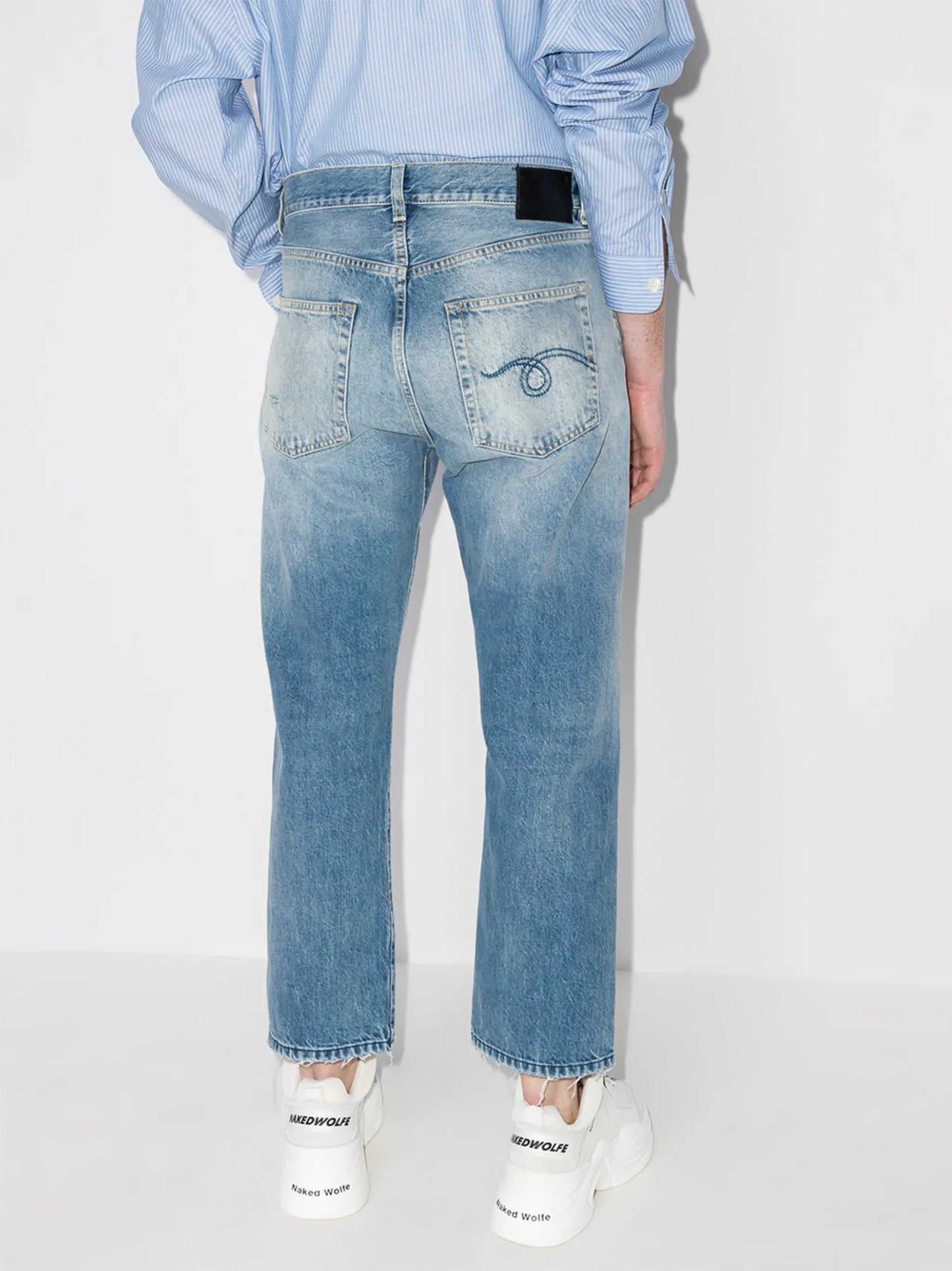 vintage-wash boyfriend jeans
