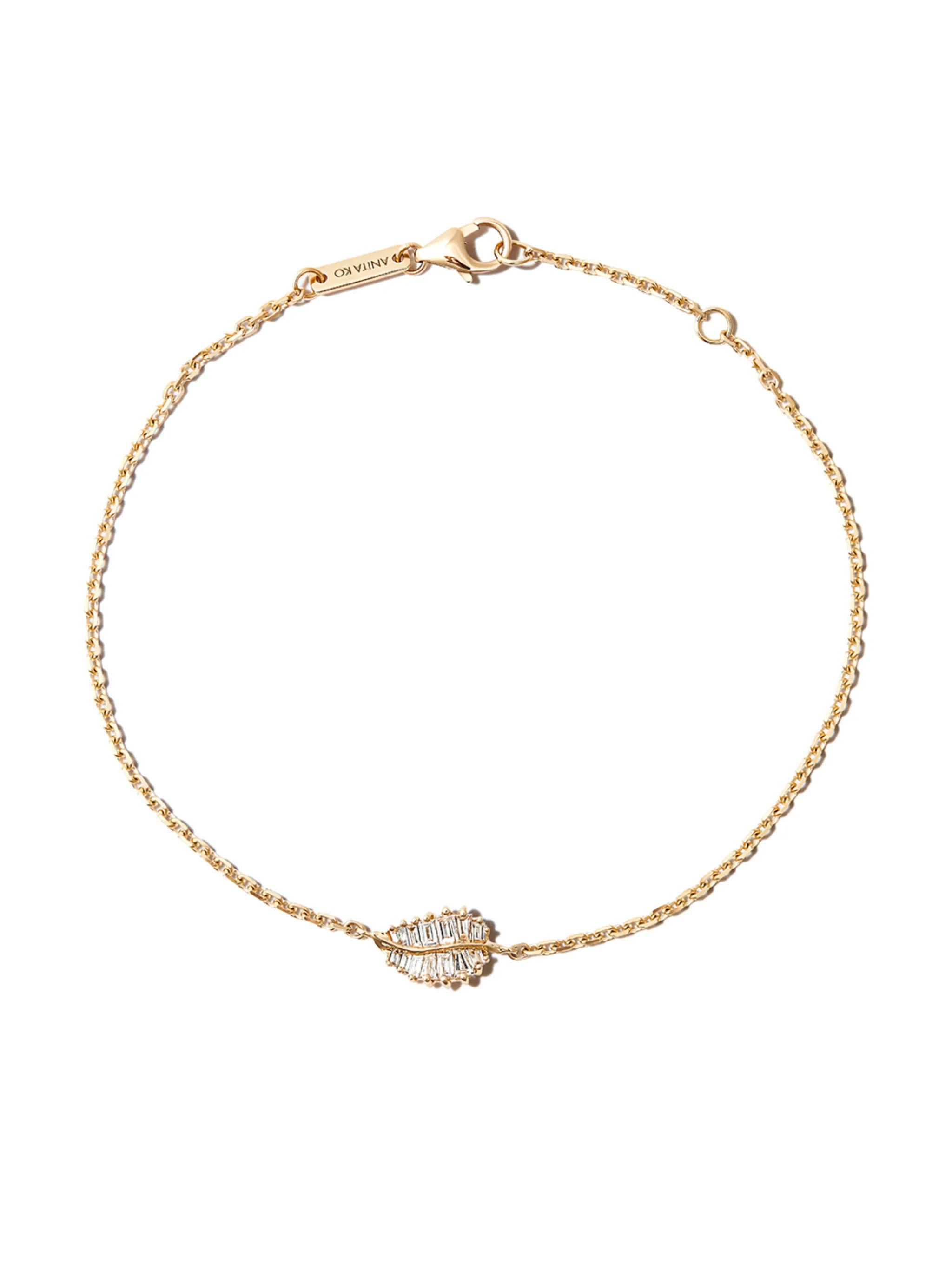 18kt yellow gold Palm Leaf diamond bracelet