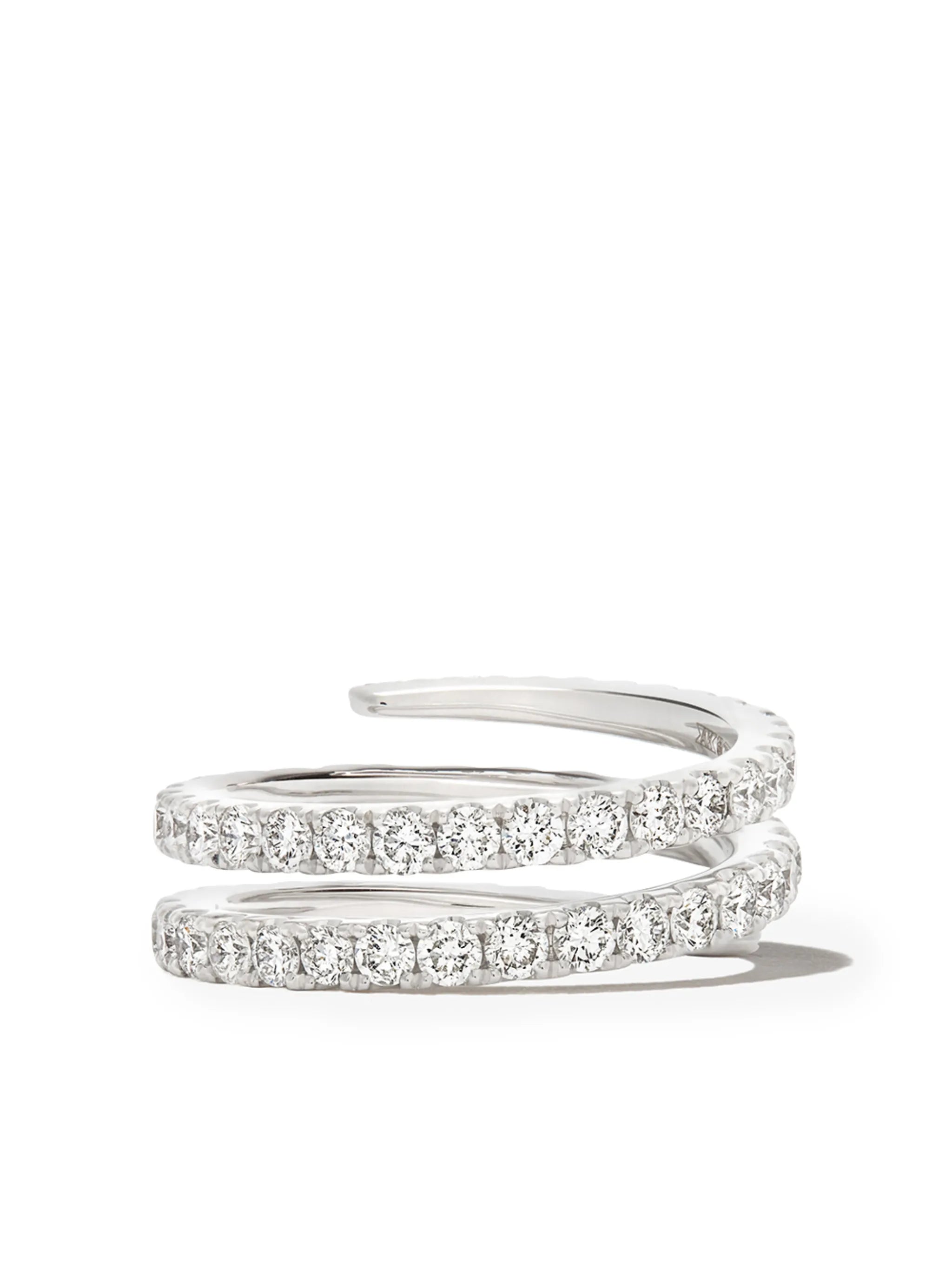 18kt white gold diamond coil ring