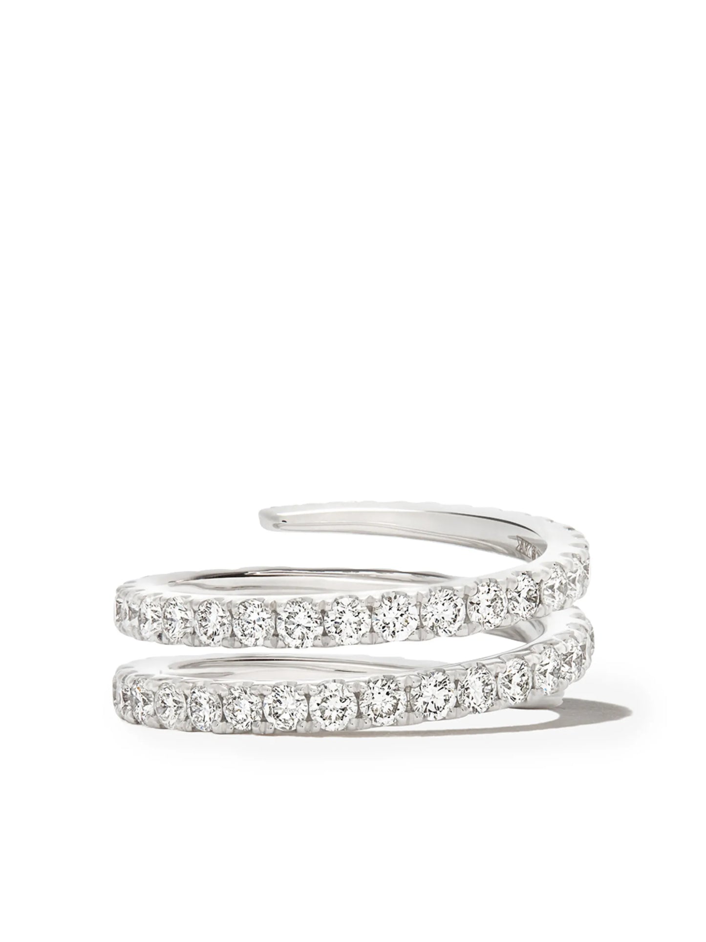18kt white gold diamond coil ring