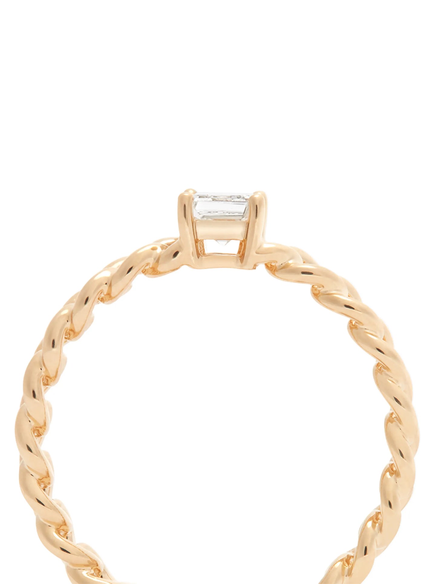 18kt yellow gold diamond chain-link ring
