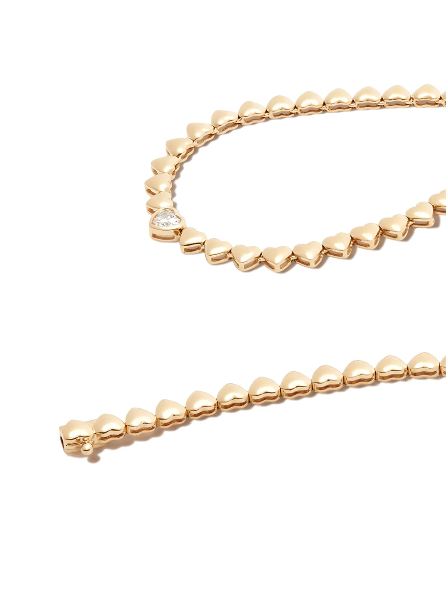 18kt yellow gold Heart diamond necklace.