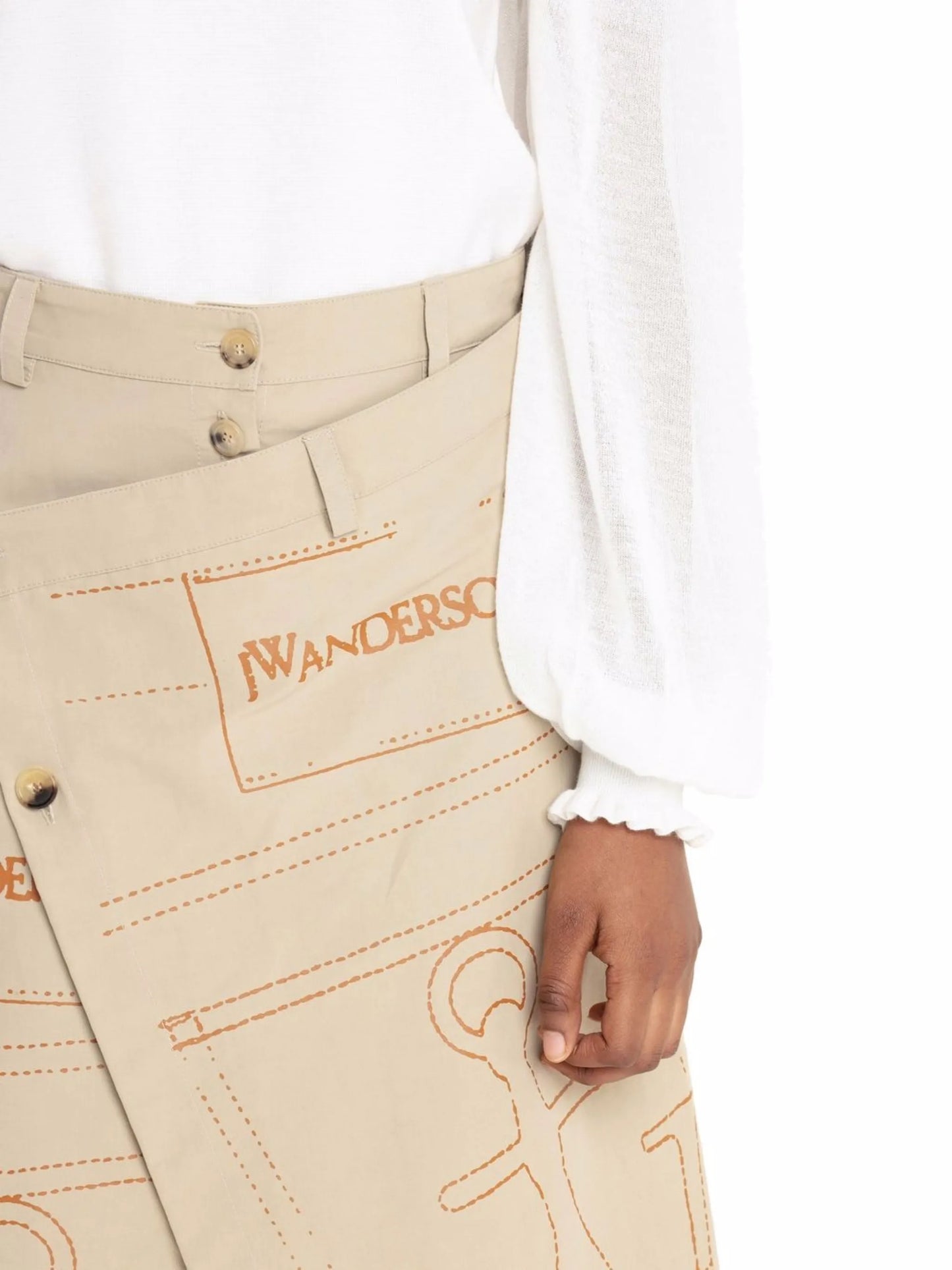 wrap-front skirt
