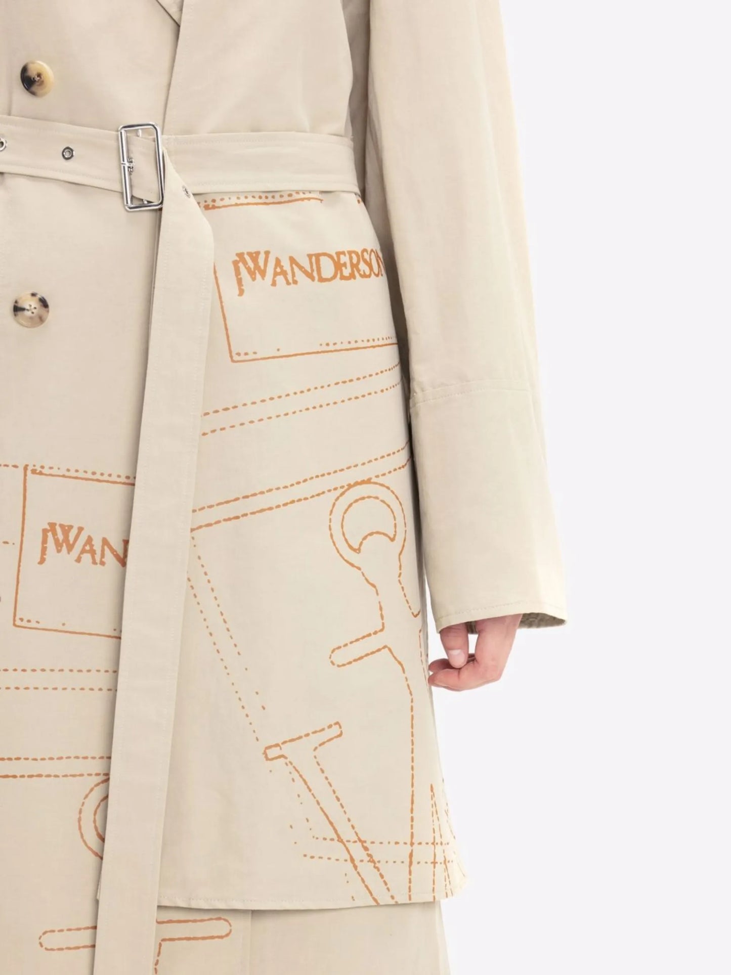 logo-print trench coat