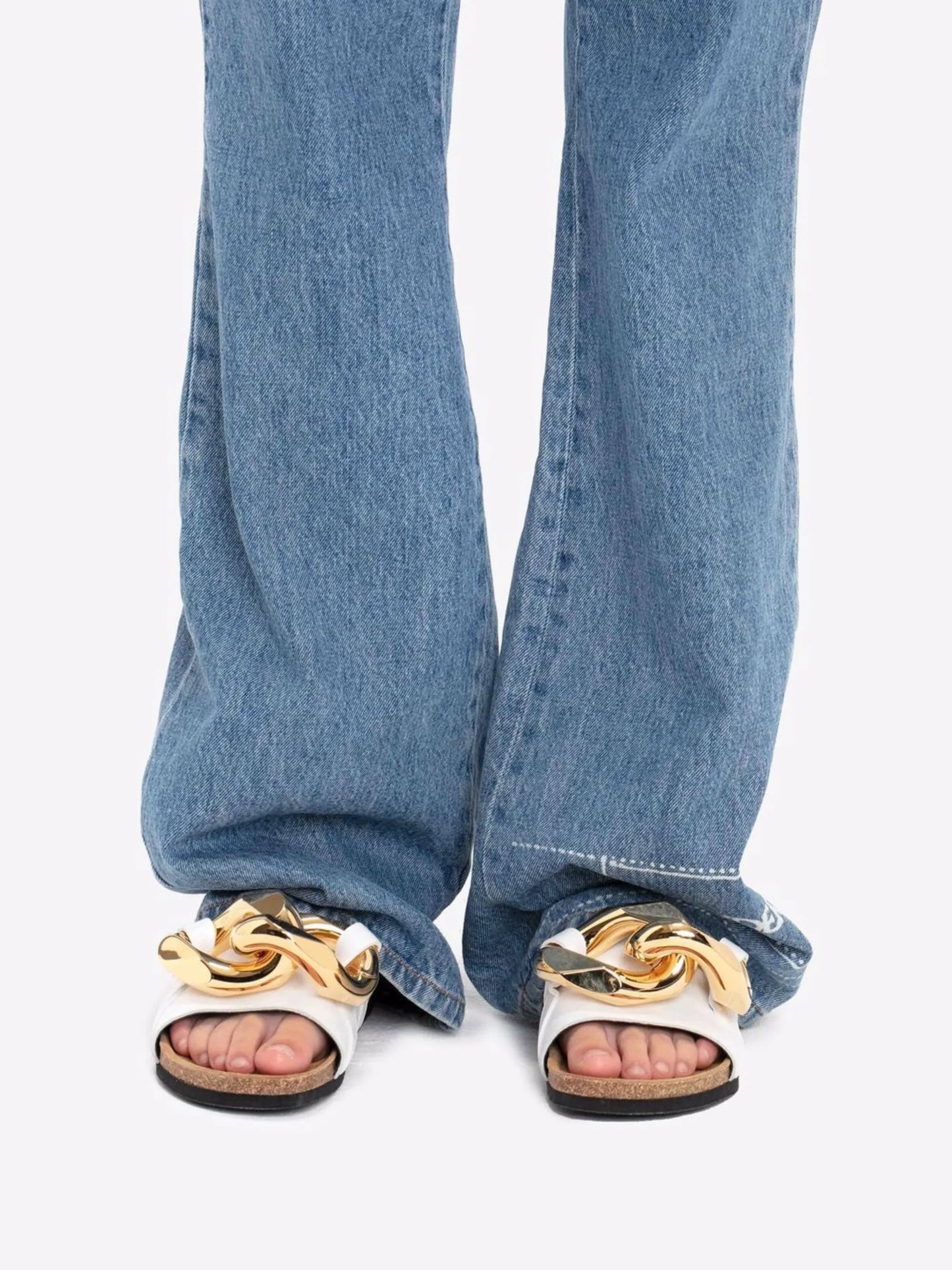 high-waisted bootcut jeans