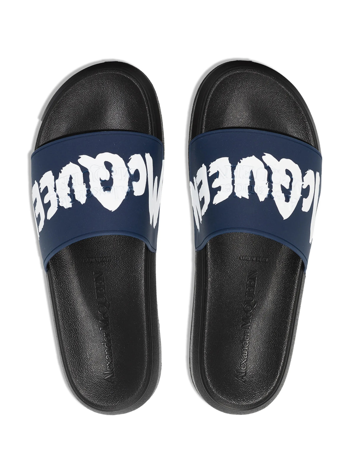 graffiti-logo slip-on slides