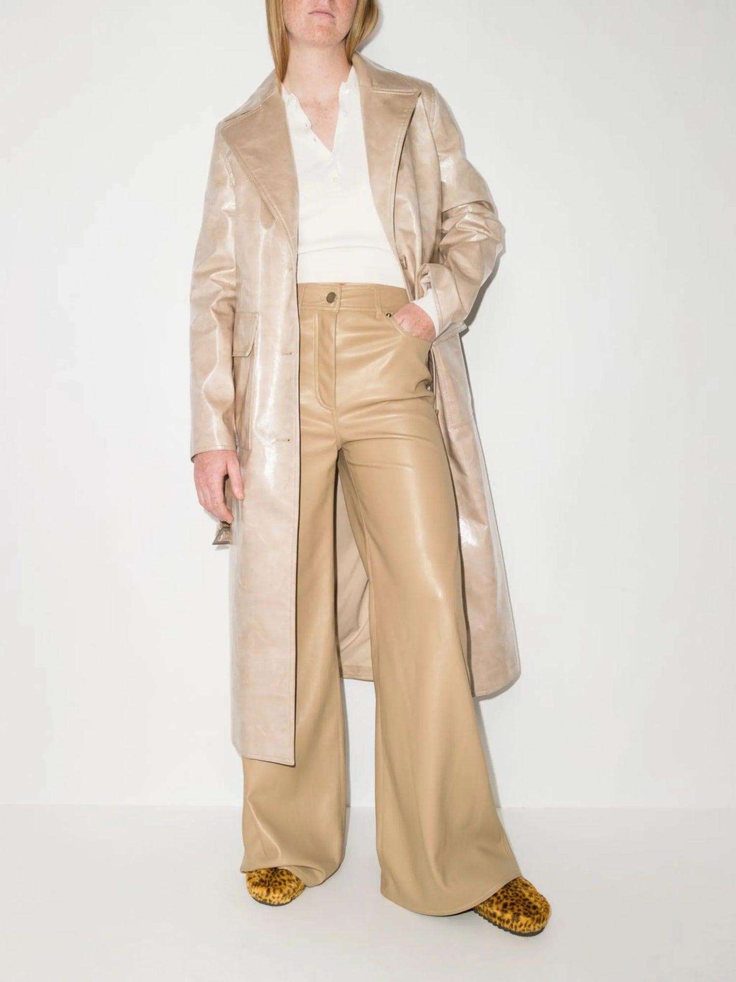 Jelena wide-leg faux-leather trousers
