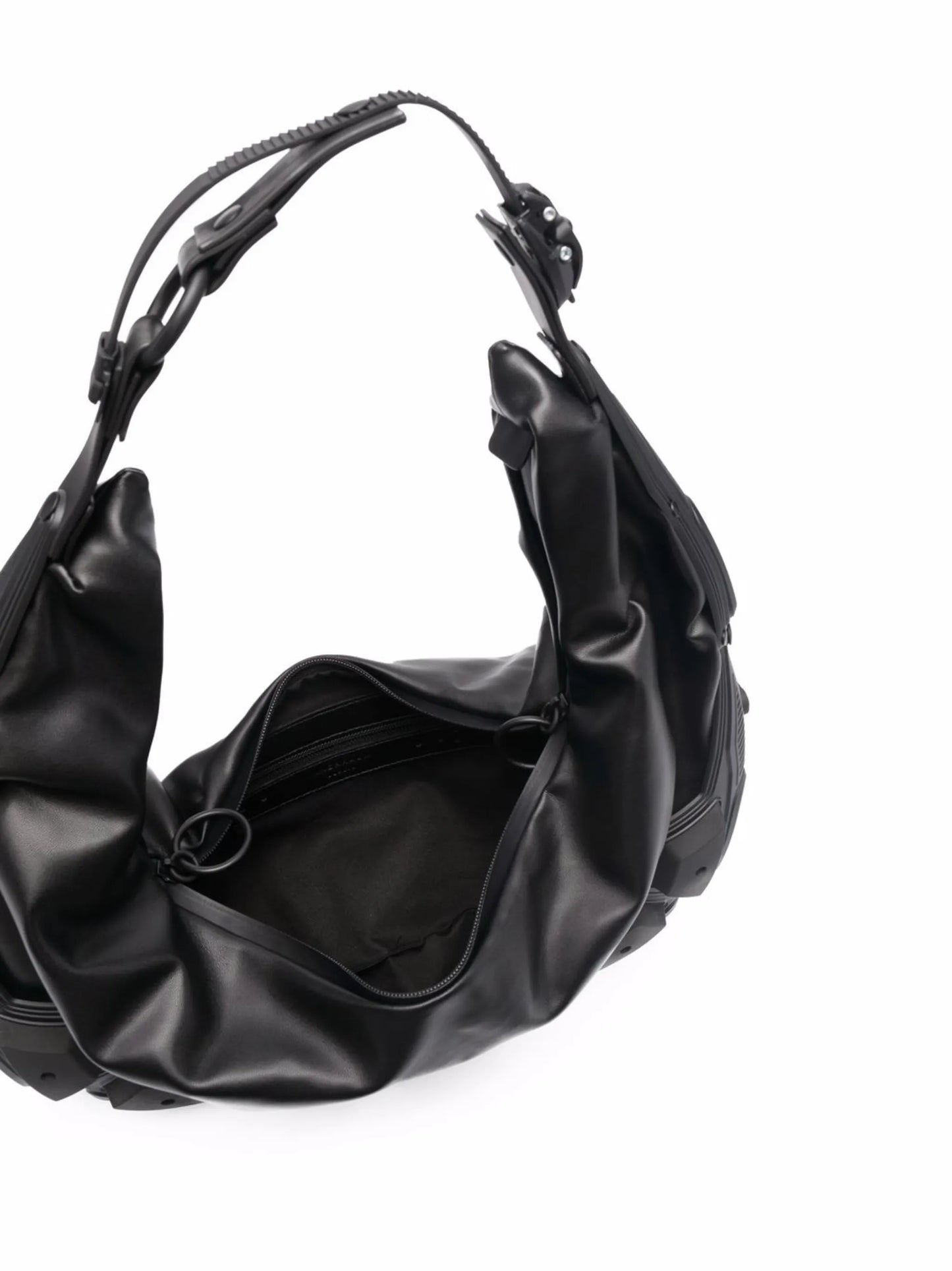 ruched zipped shoulder bag