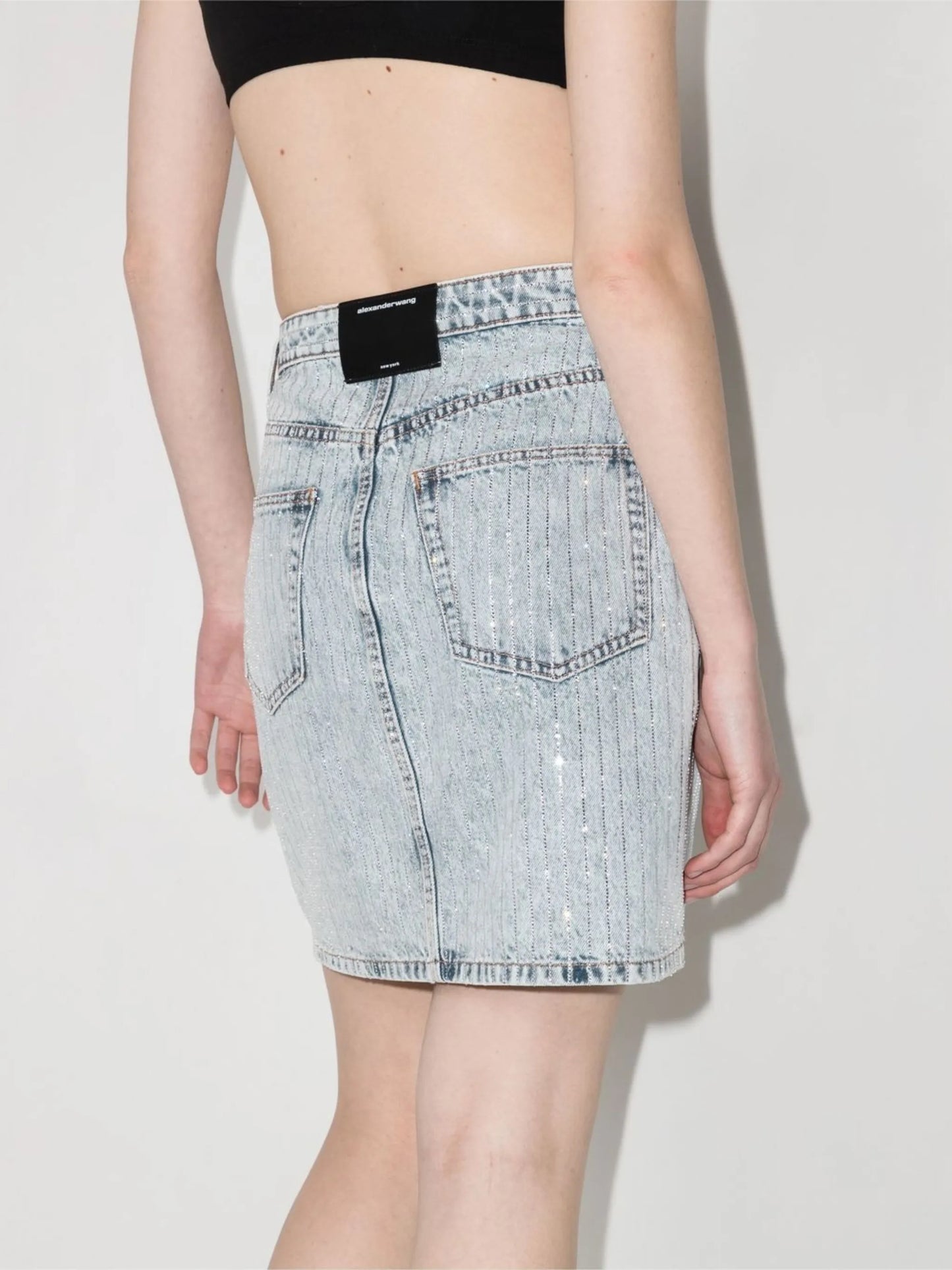 pinstripe-pattern A-line skirt