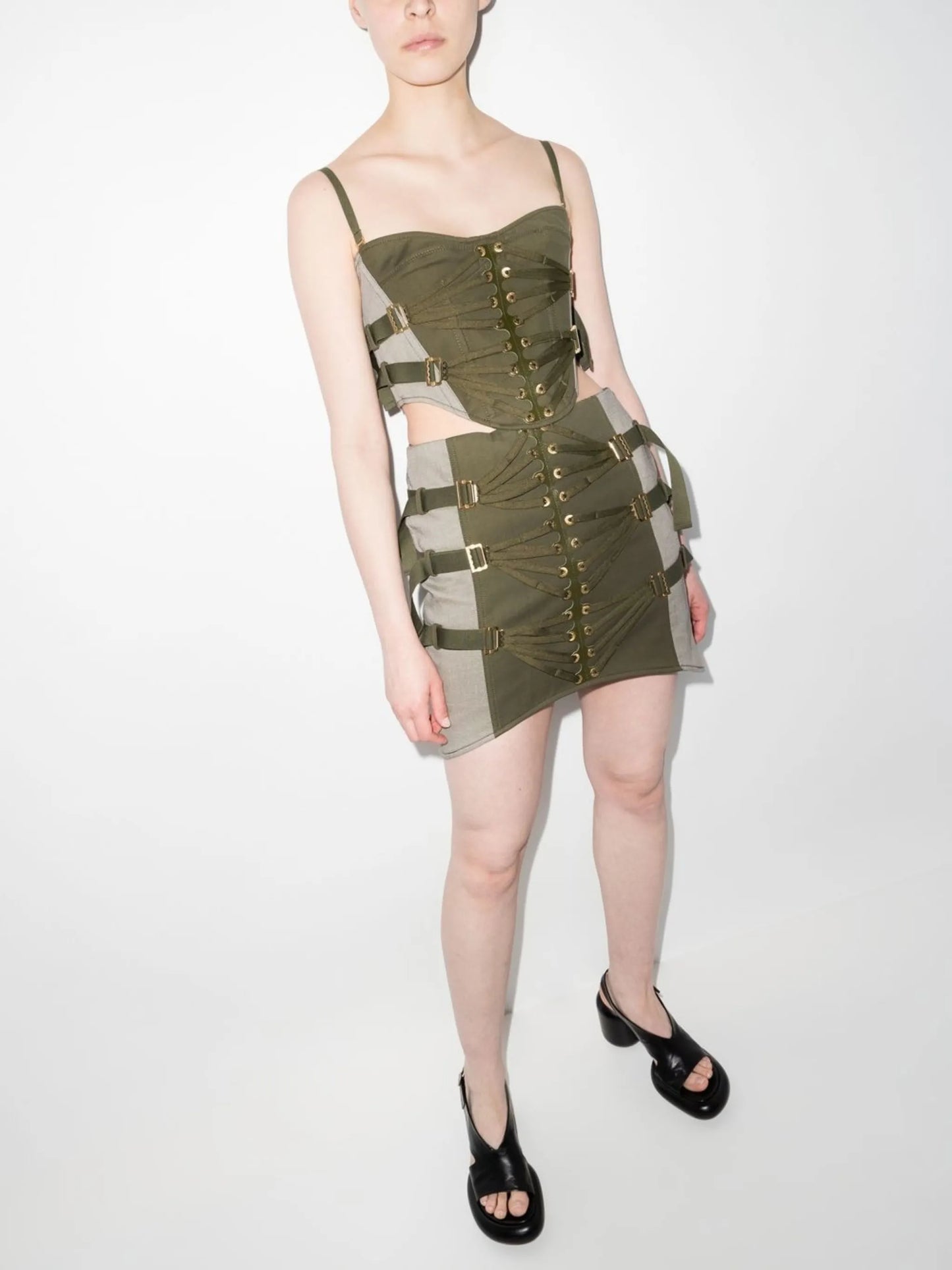 sweetheart-neck cropped corset