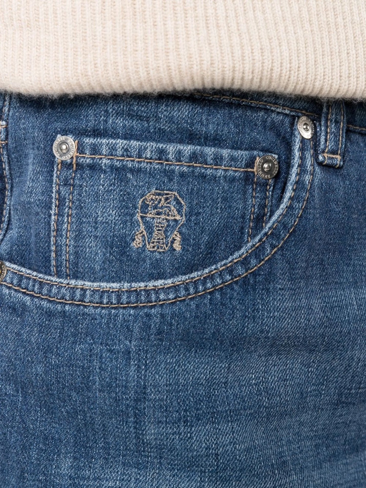 light-wash straight-leg jeans