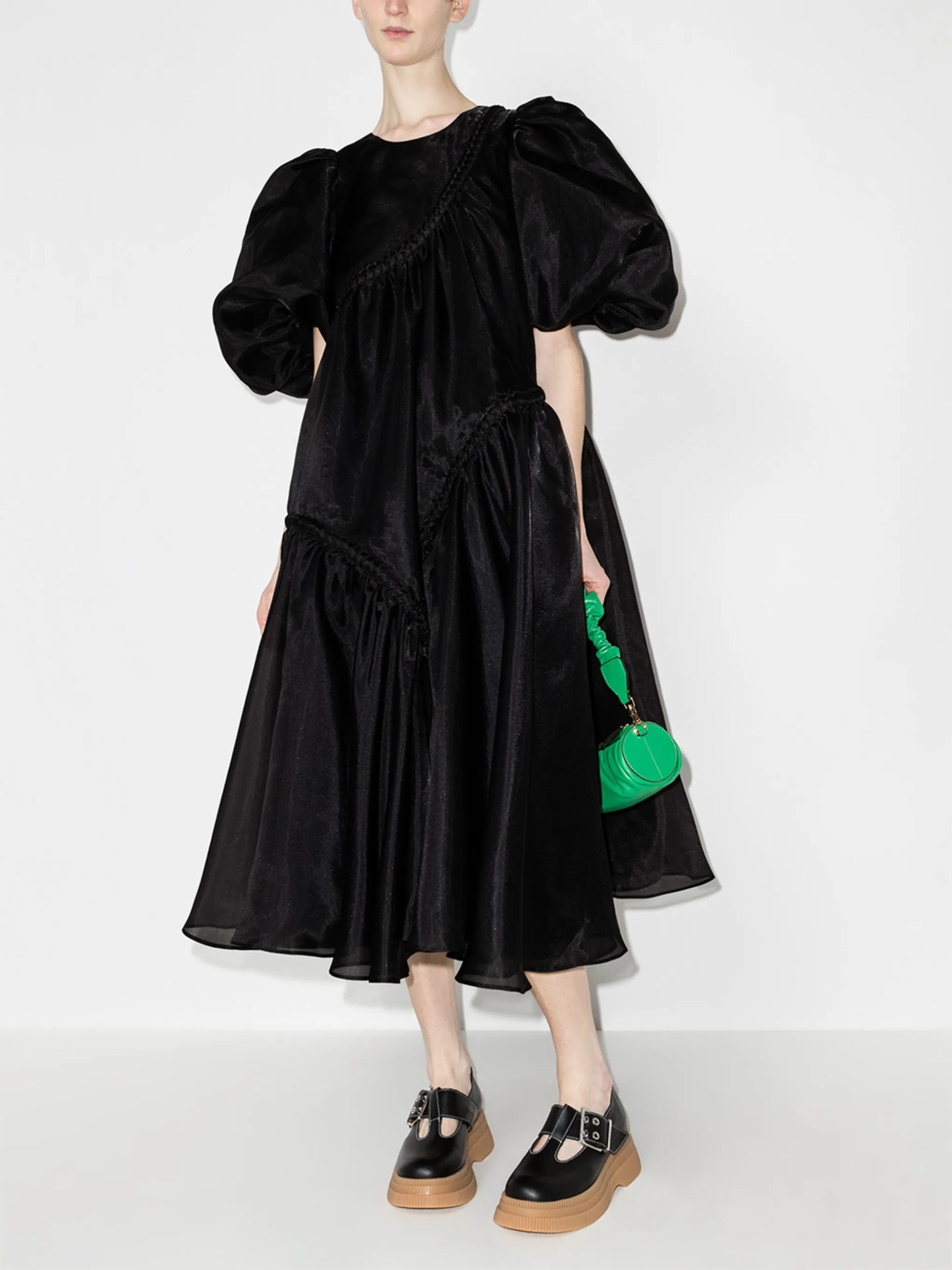 Riviera asymmetric braided dress