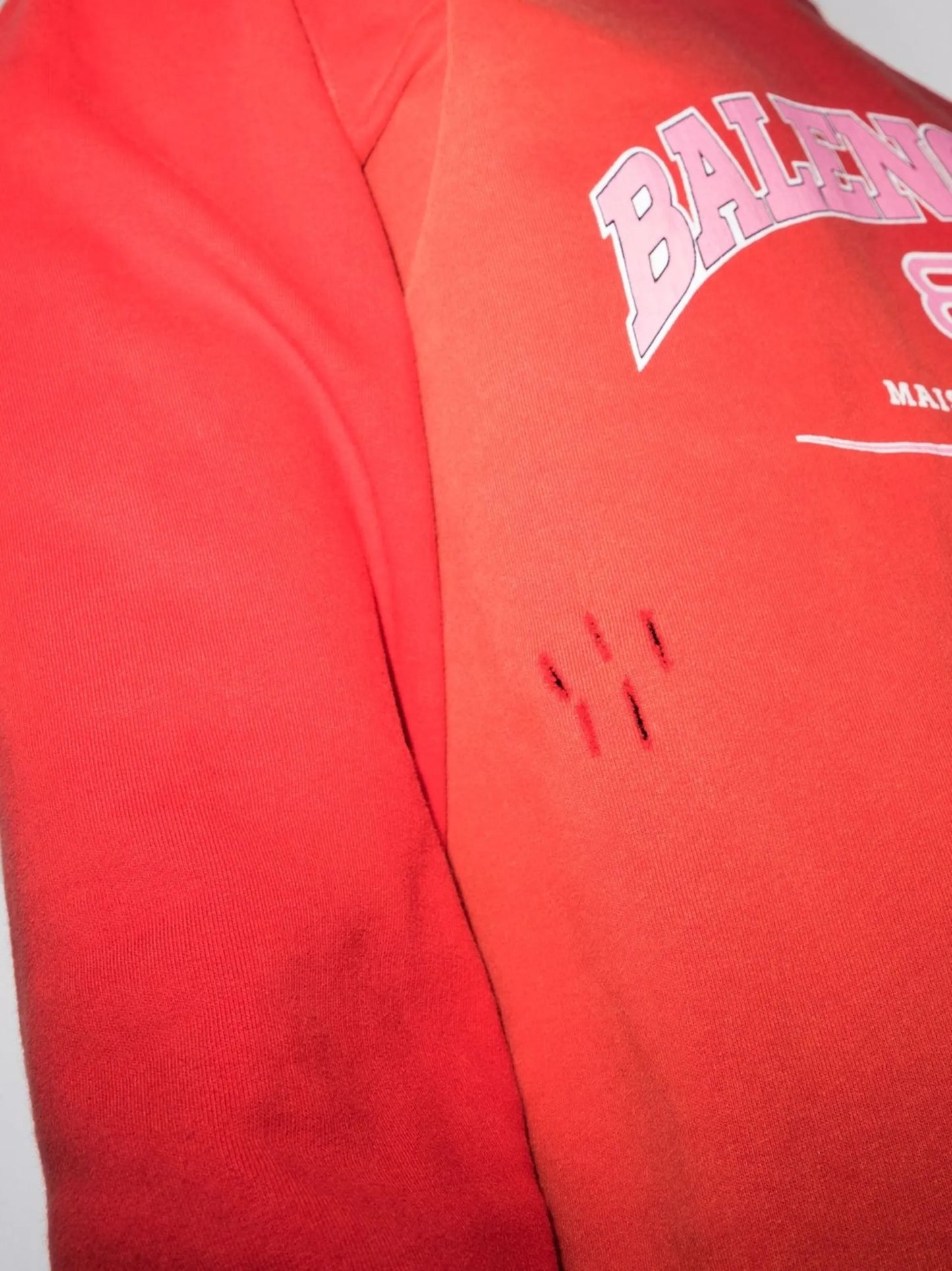 logo-print distressed cropped hoodie