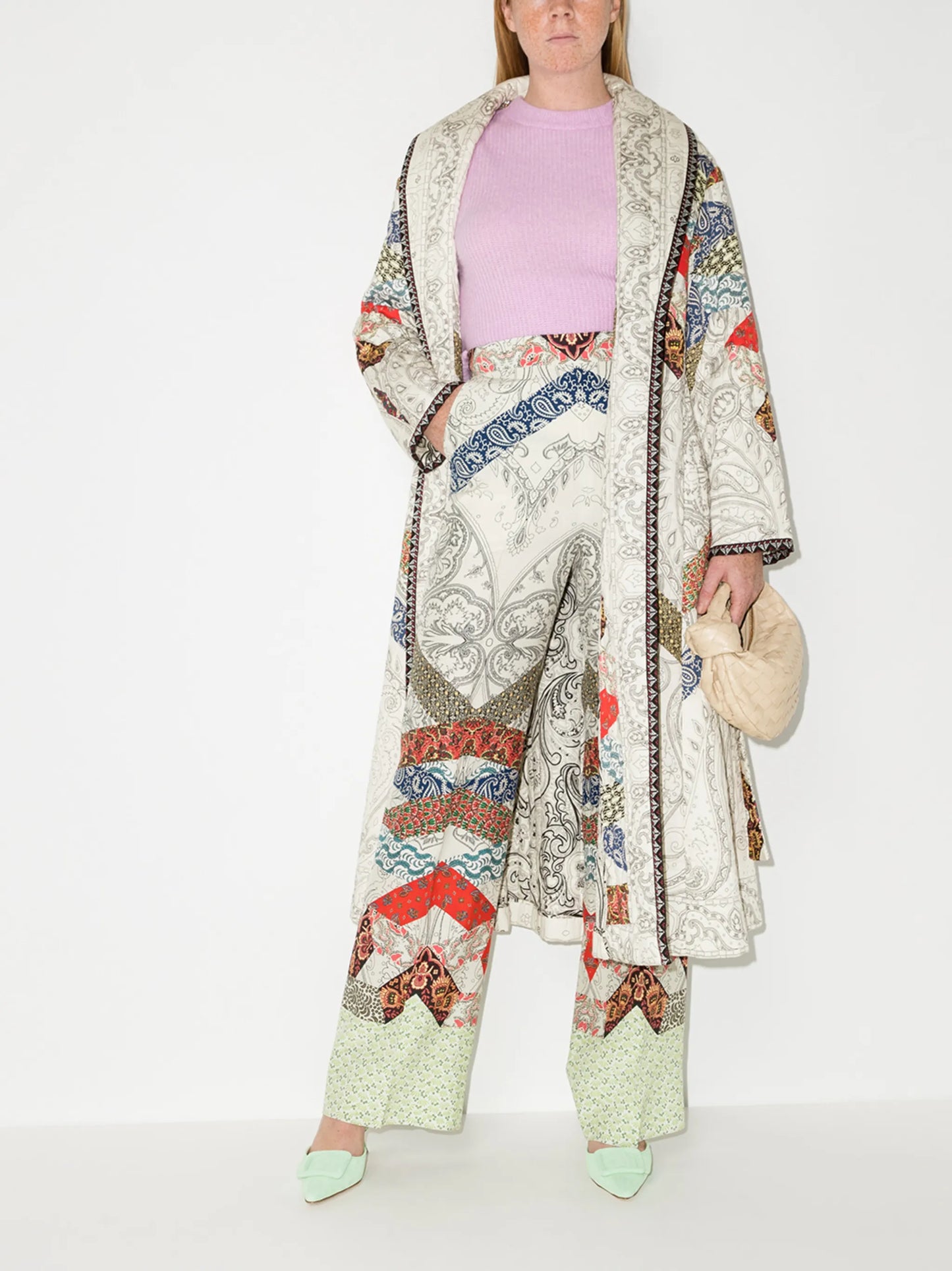 floral patchwork palazzo trousers