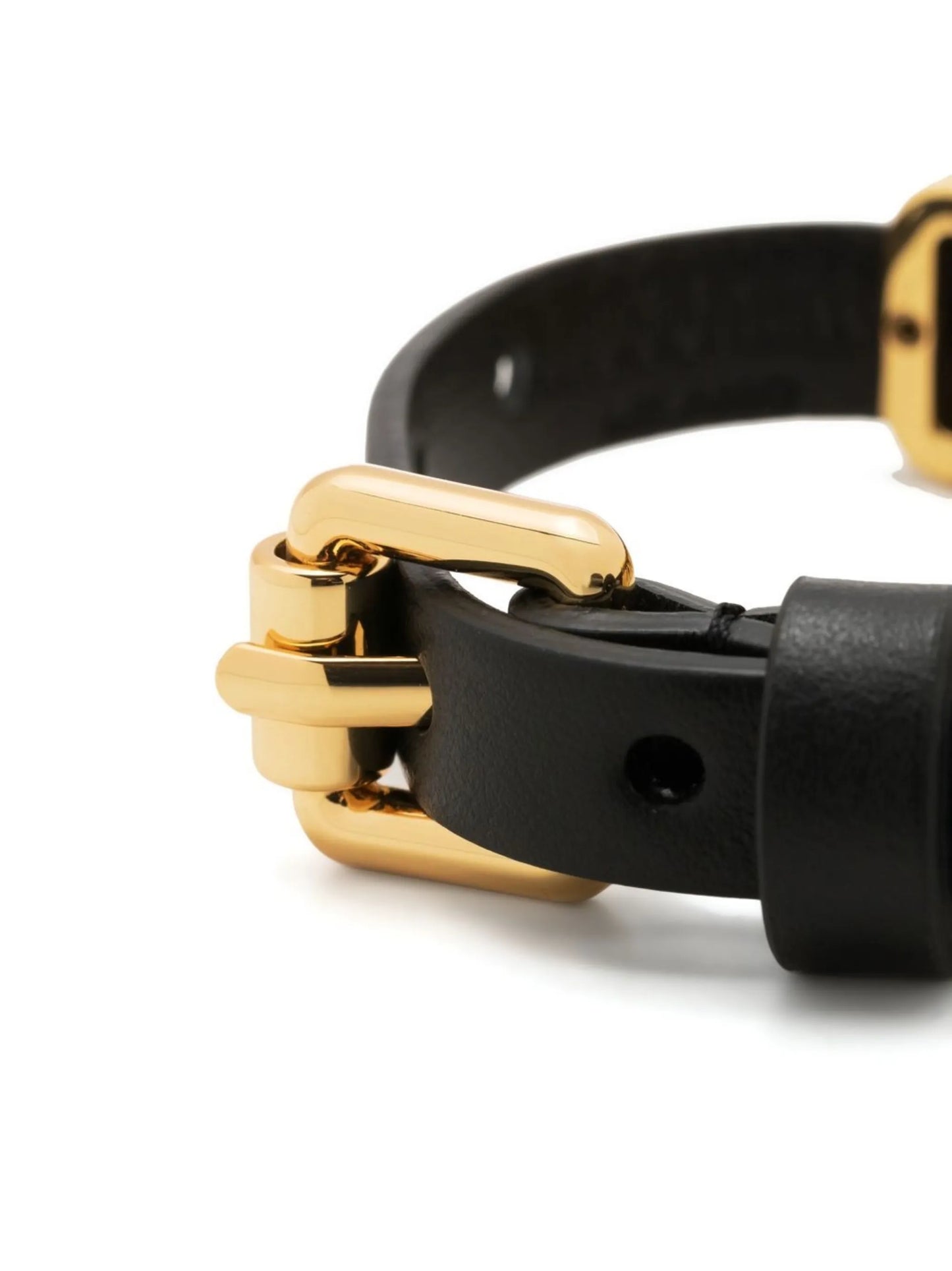 logo-lettering leather bracelet