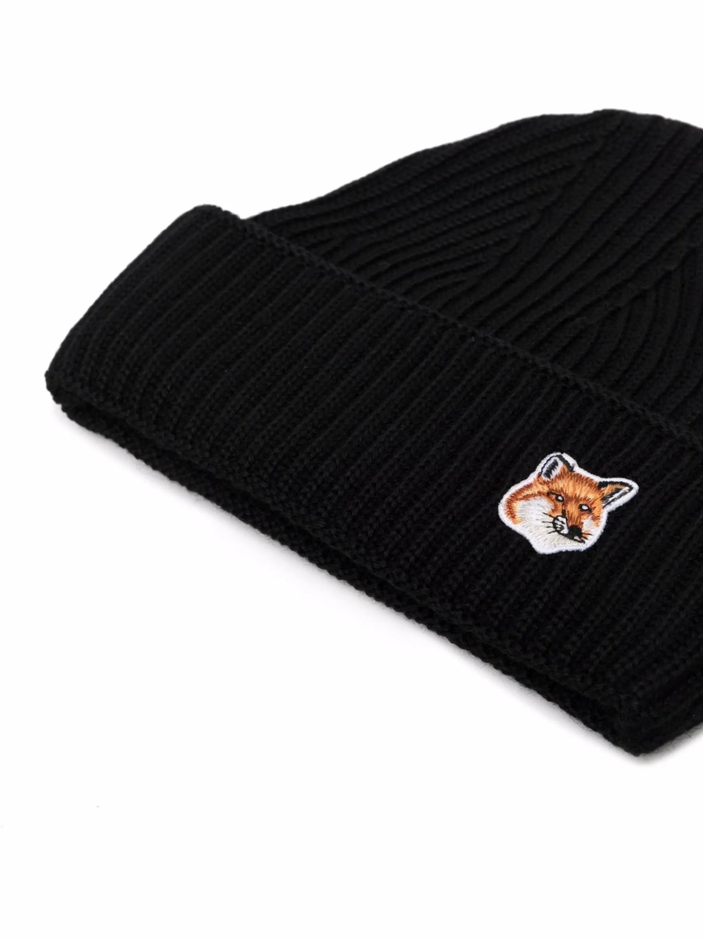 Fox-patch wool beanie