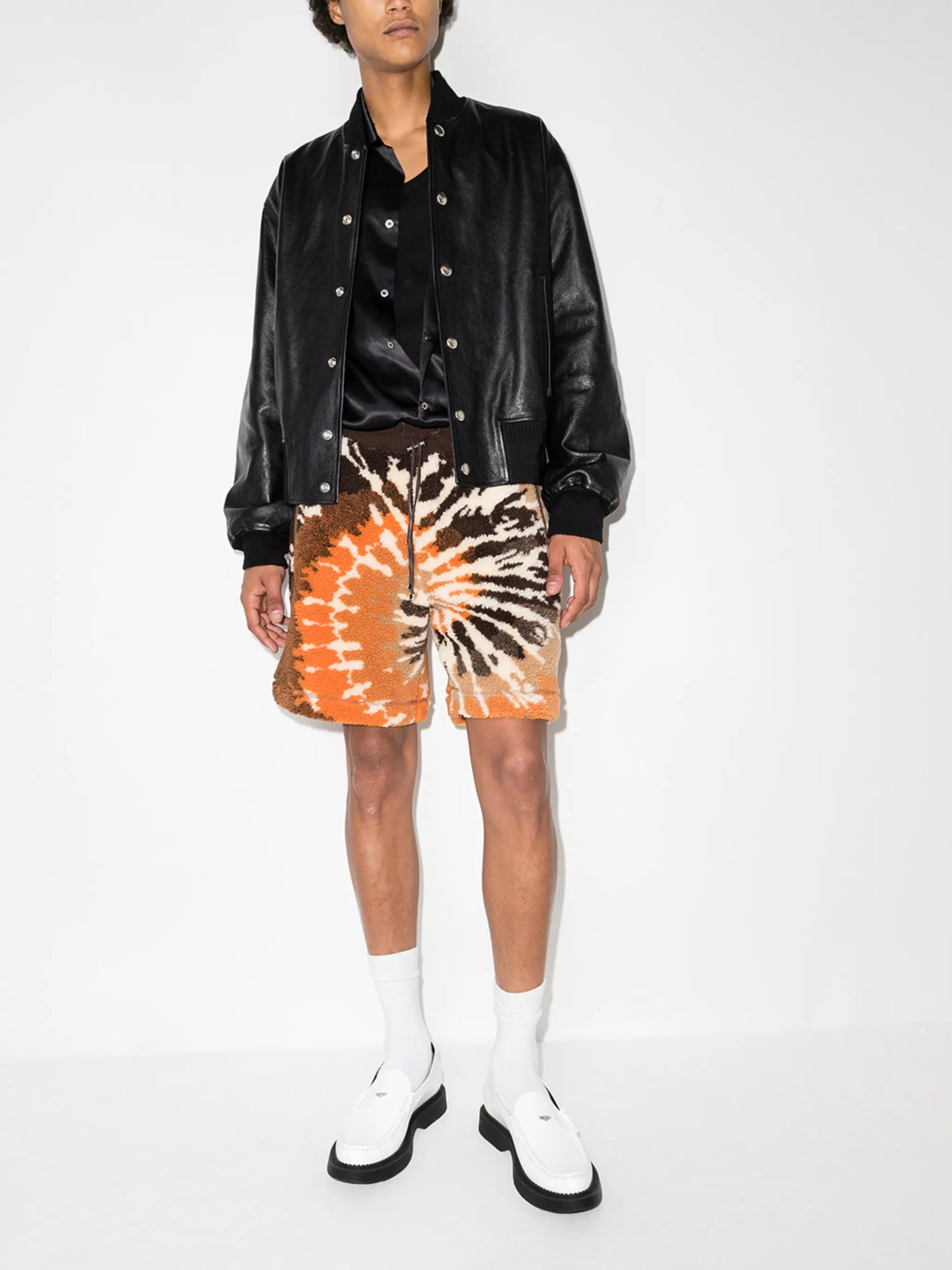 tie-dye fleece shorts