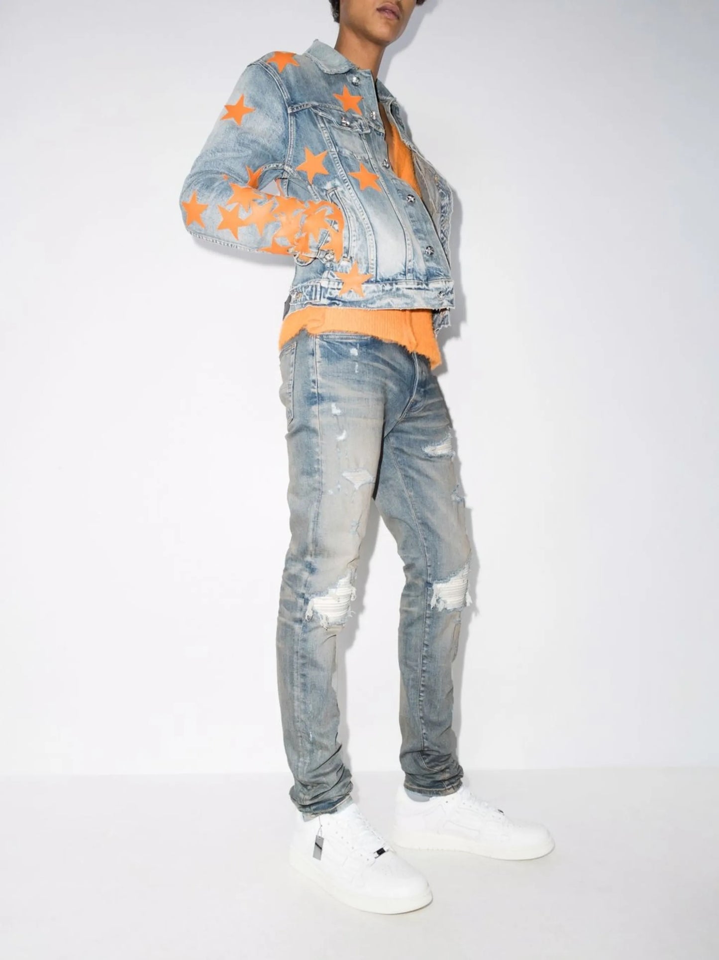 MX1 Ultra suede-patches skinny jeans