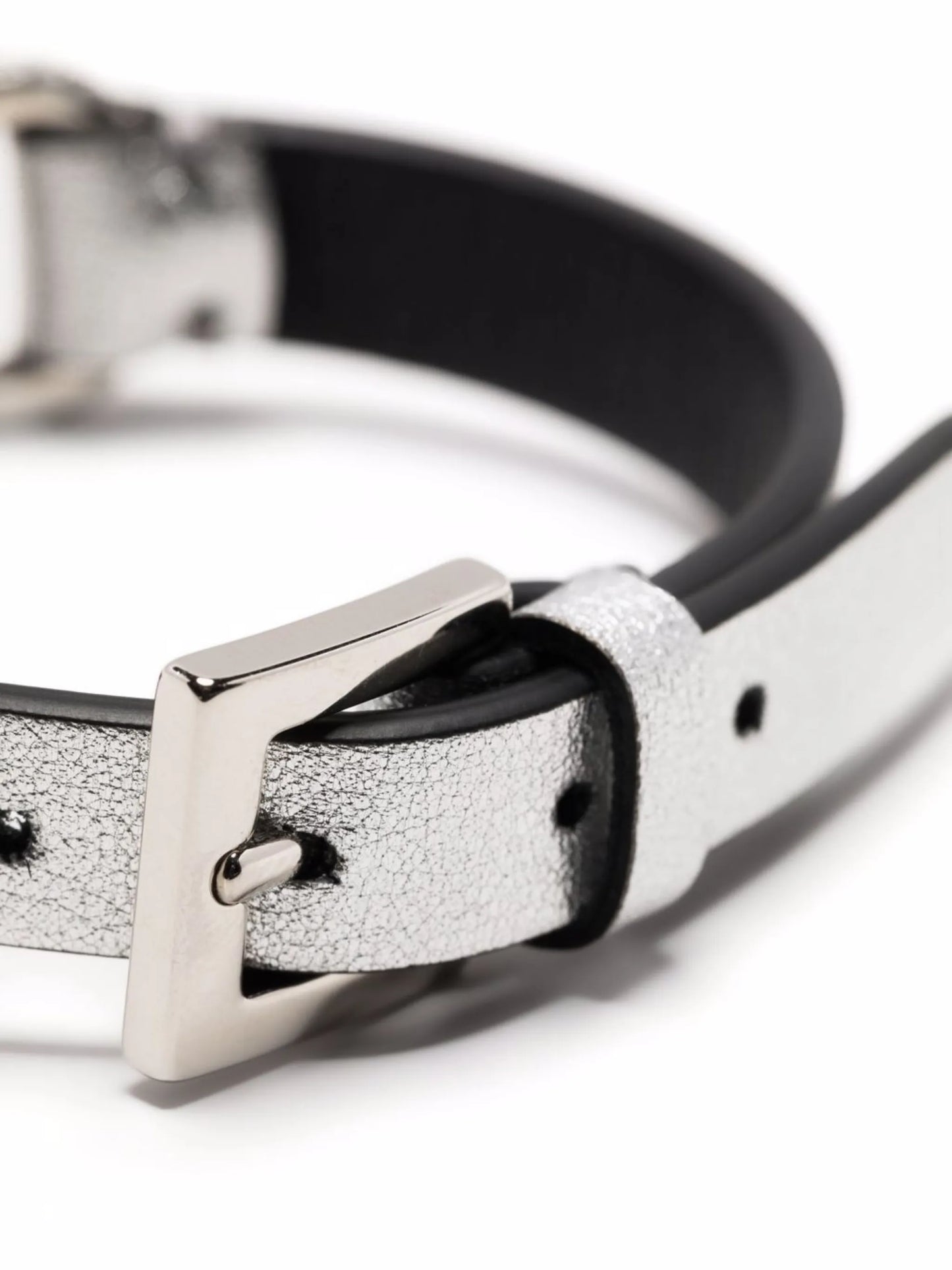 metallic leather bracelet