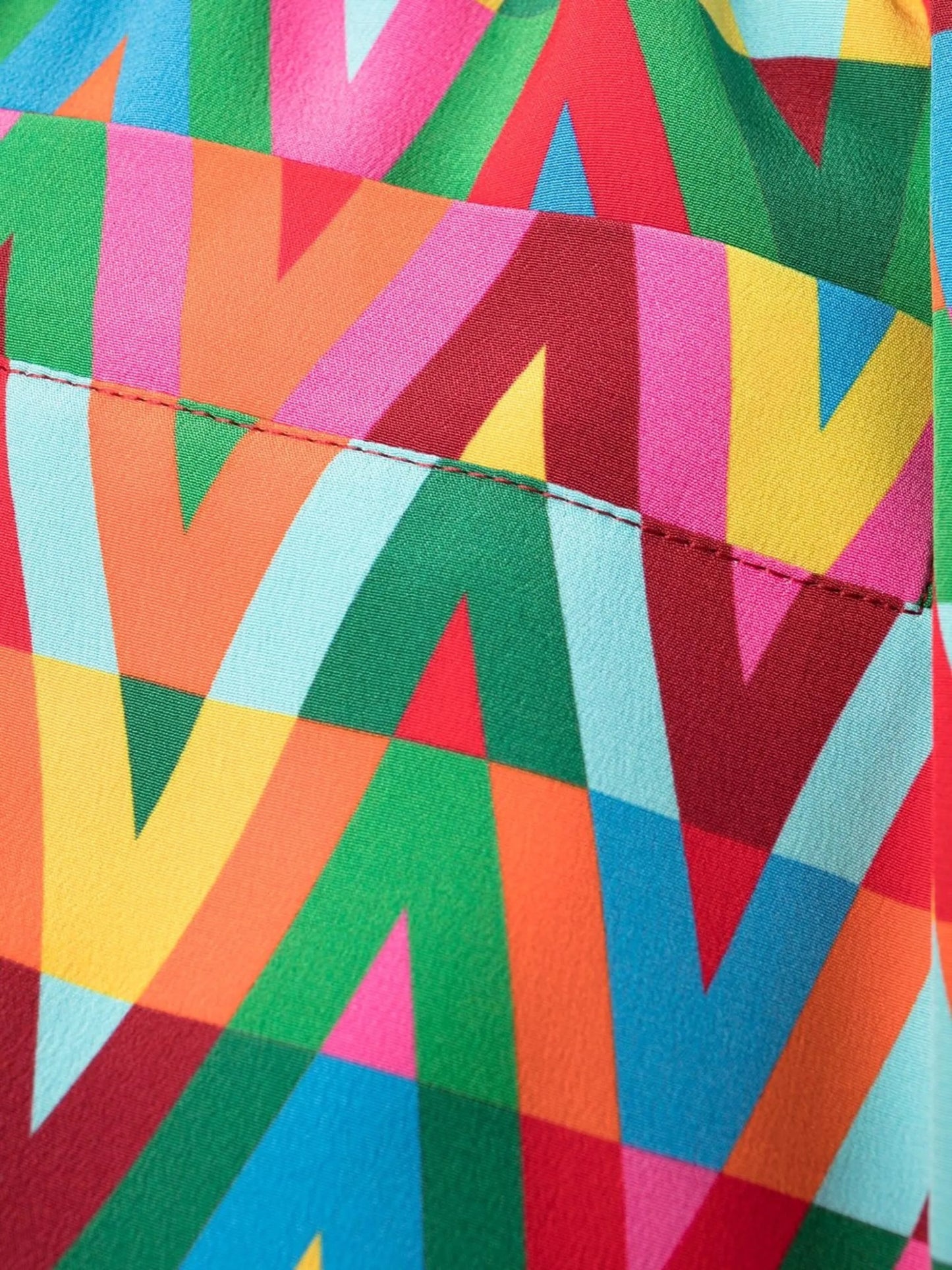 Optical silk trousers