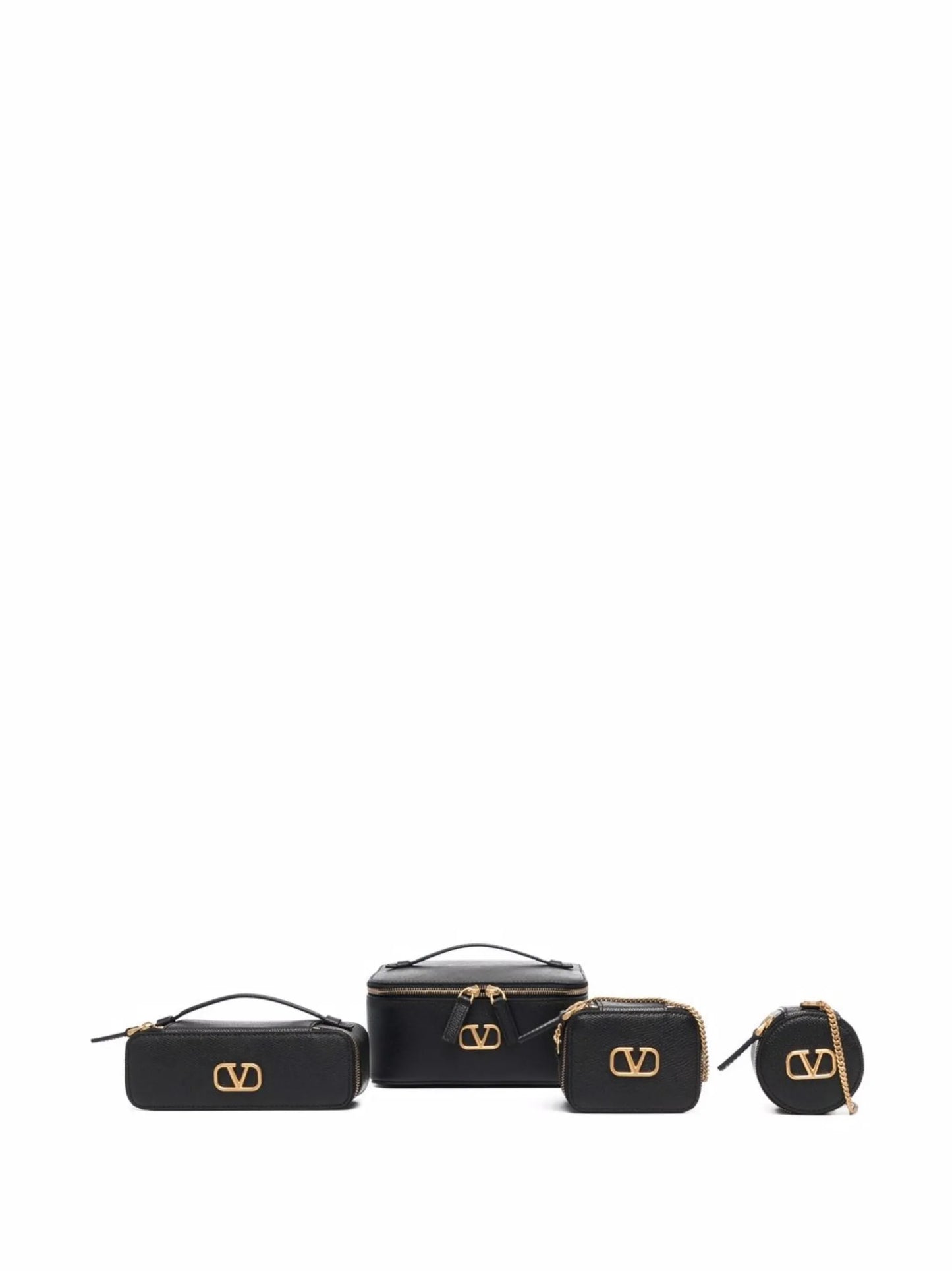 pebbled leather box make-up bag