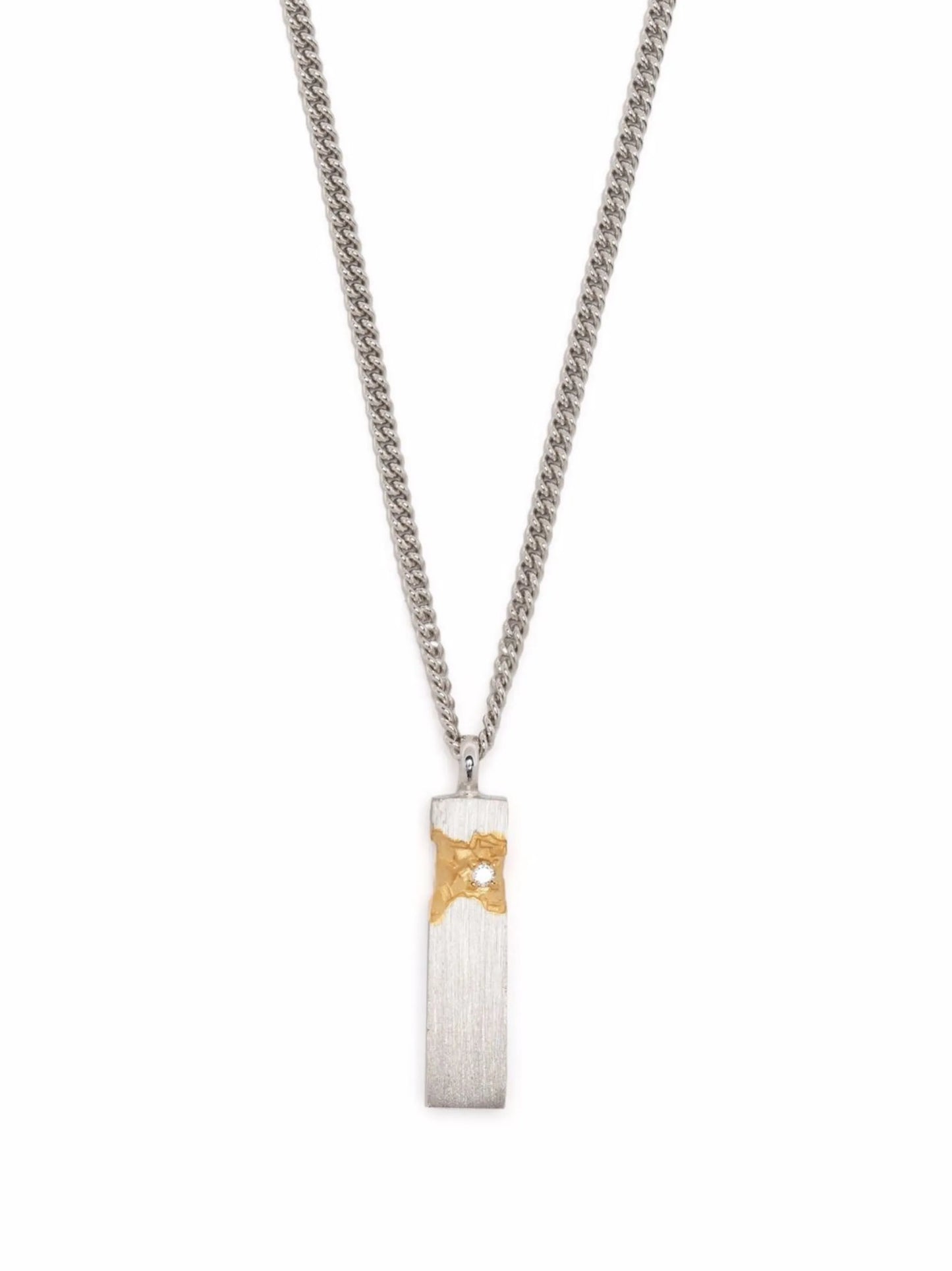 mined cube diamond pendant necklace