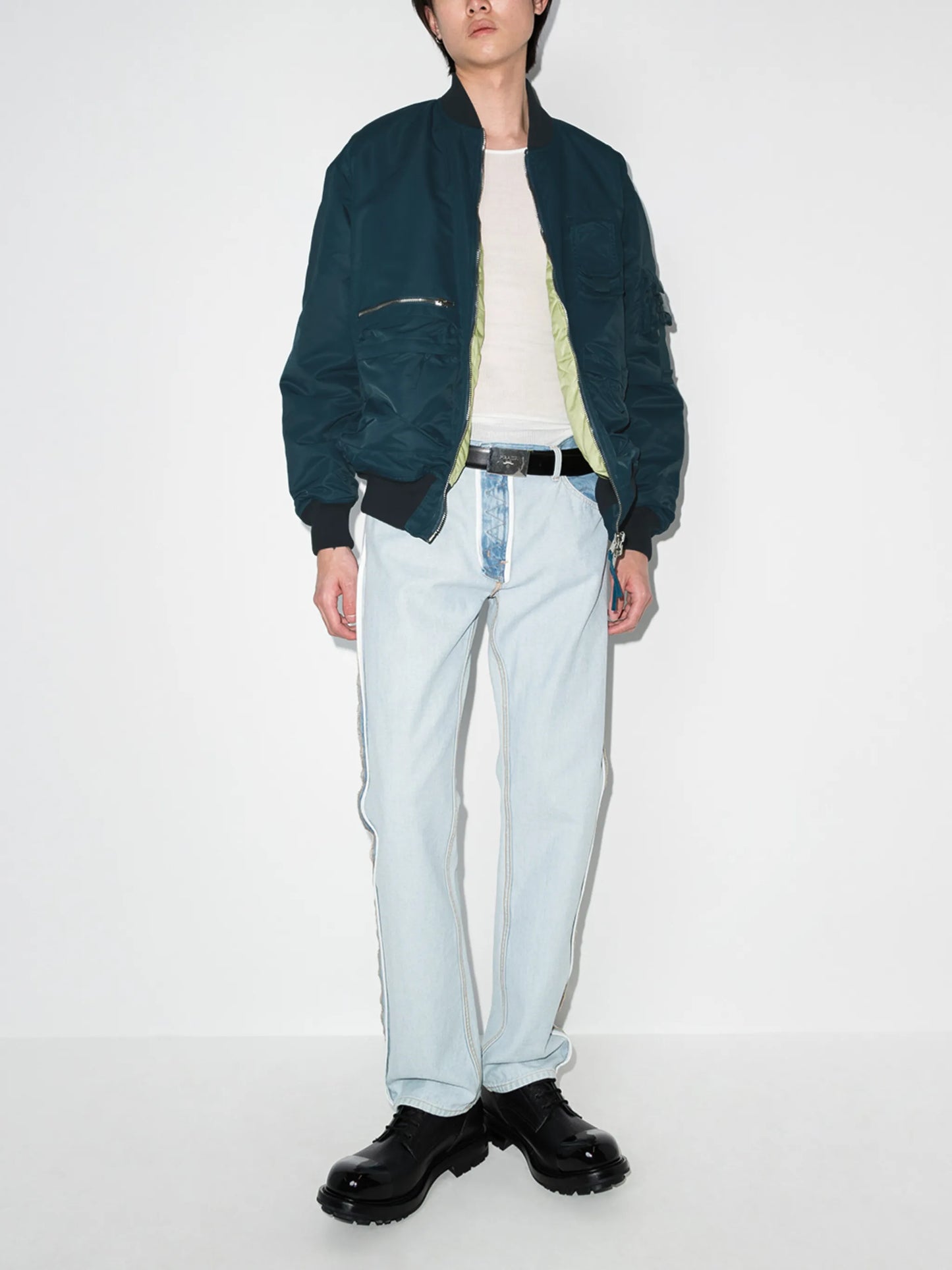 reversible zip-up bomber jacket