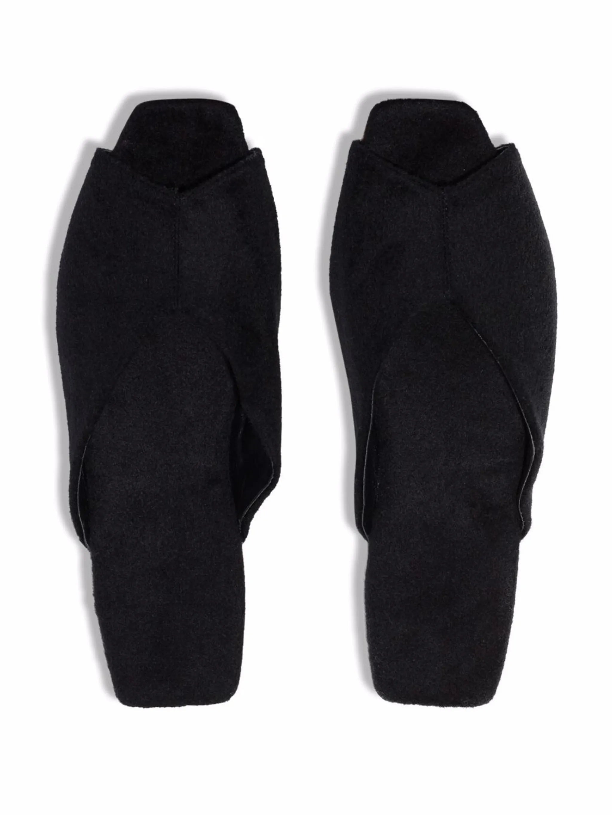 open-toe wool slippers