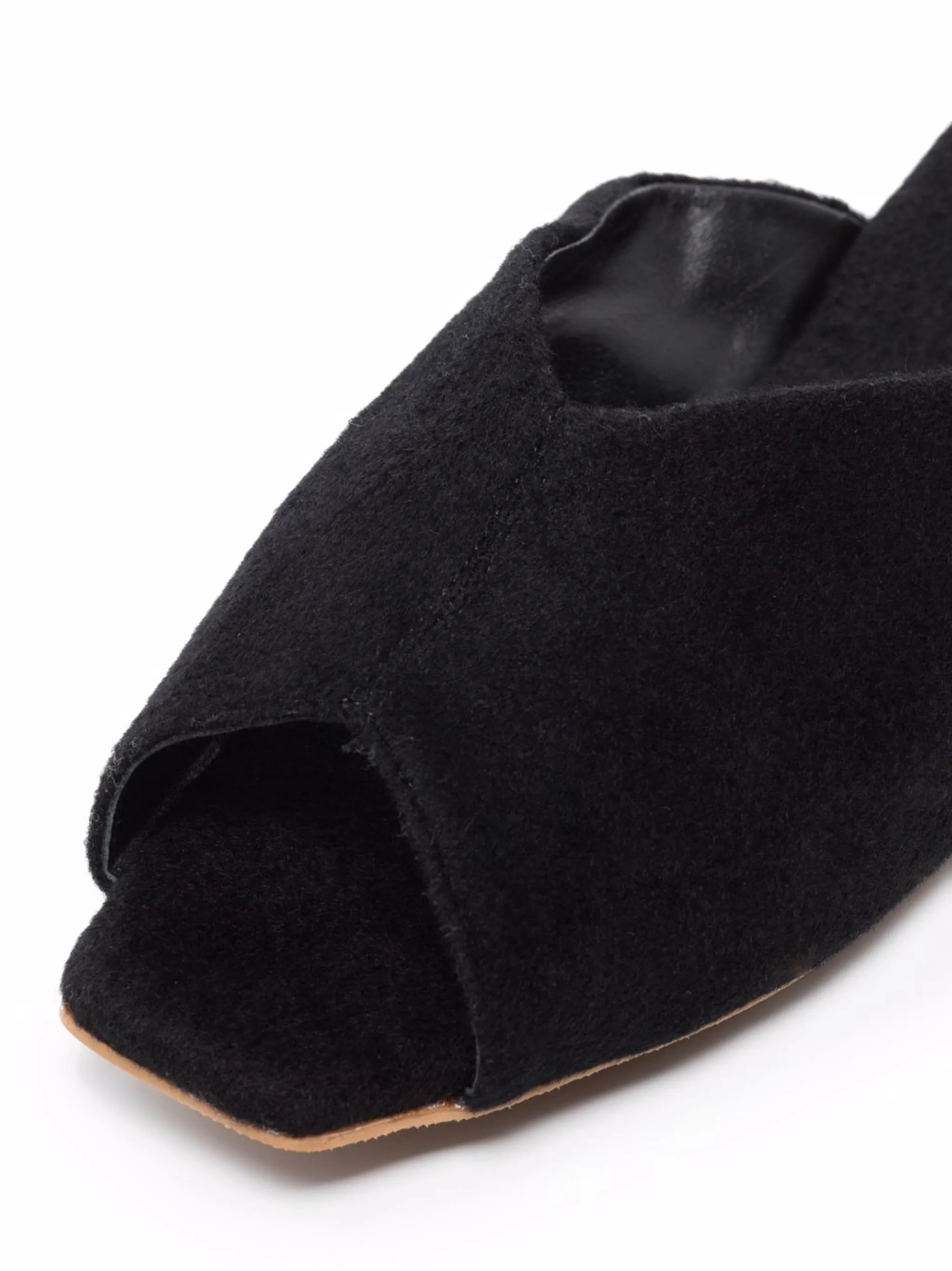 open-toe wool slippers