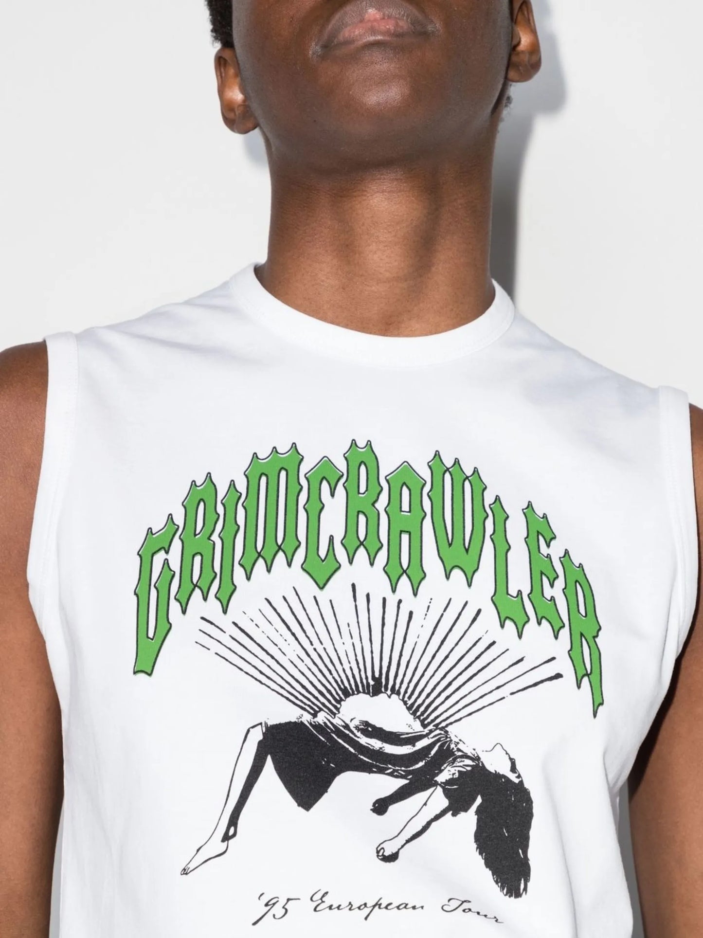 Grimcrawler-print sleeveless top