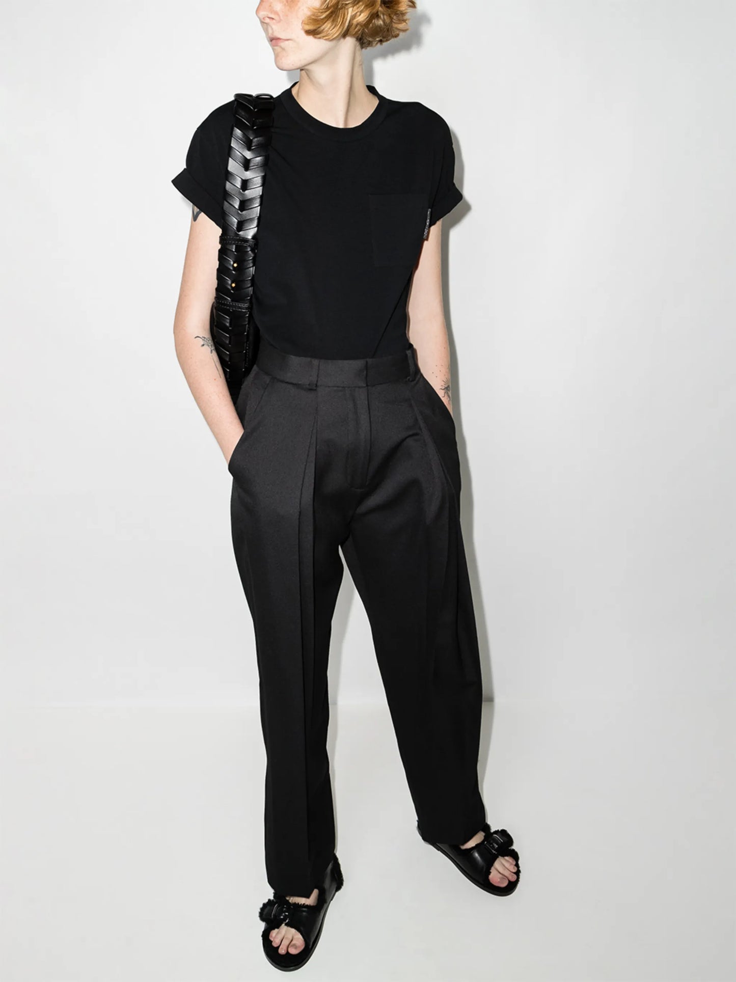 brass-embellished T-shirt