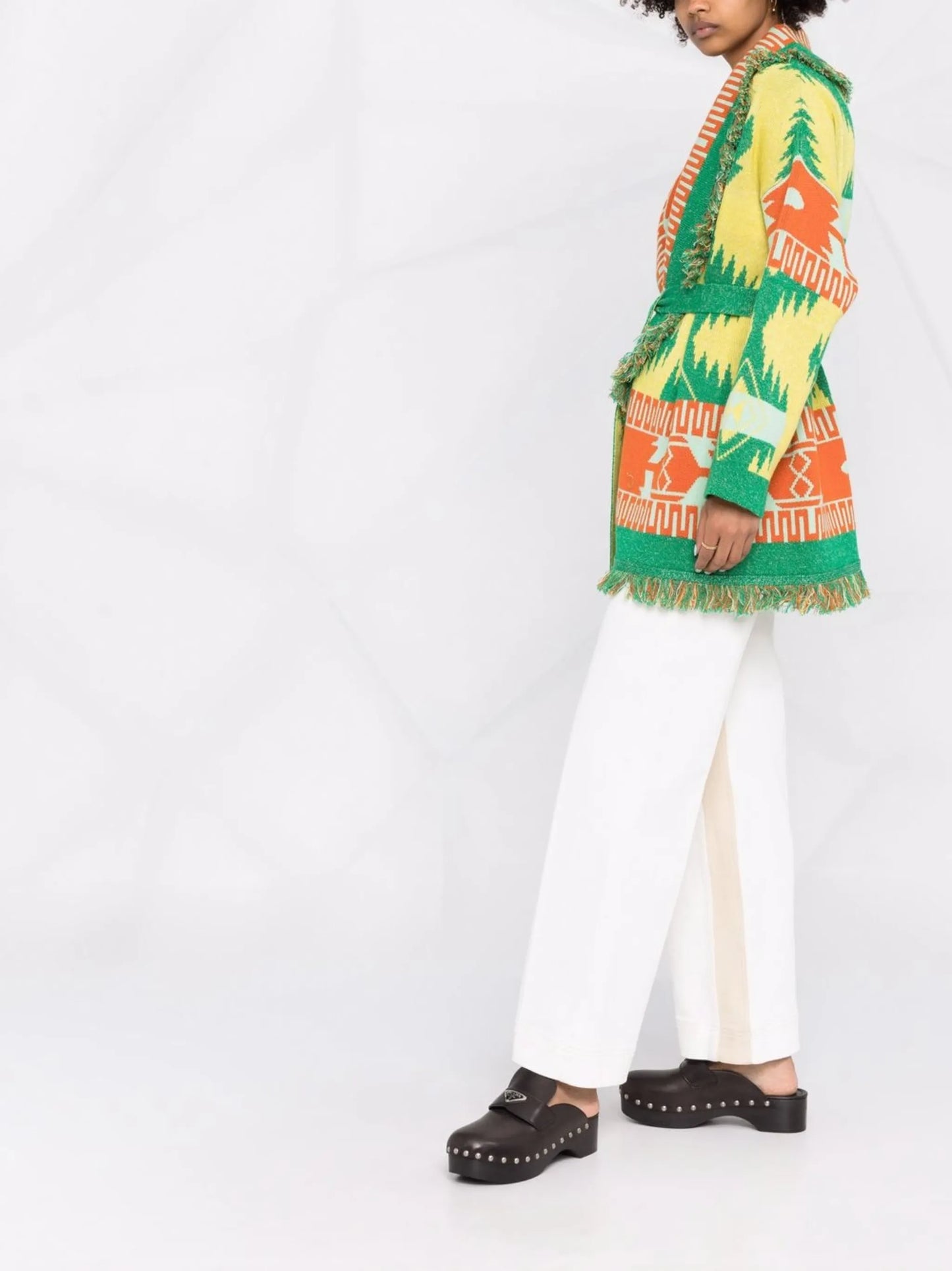 Icon knitted belted cardigan