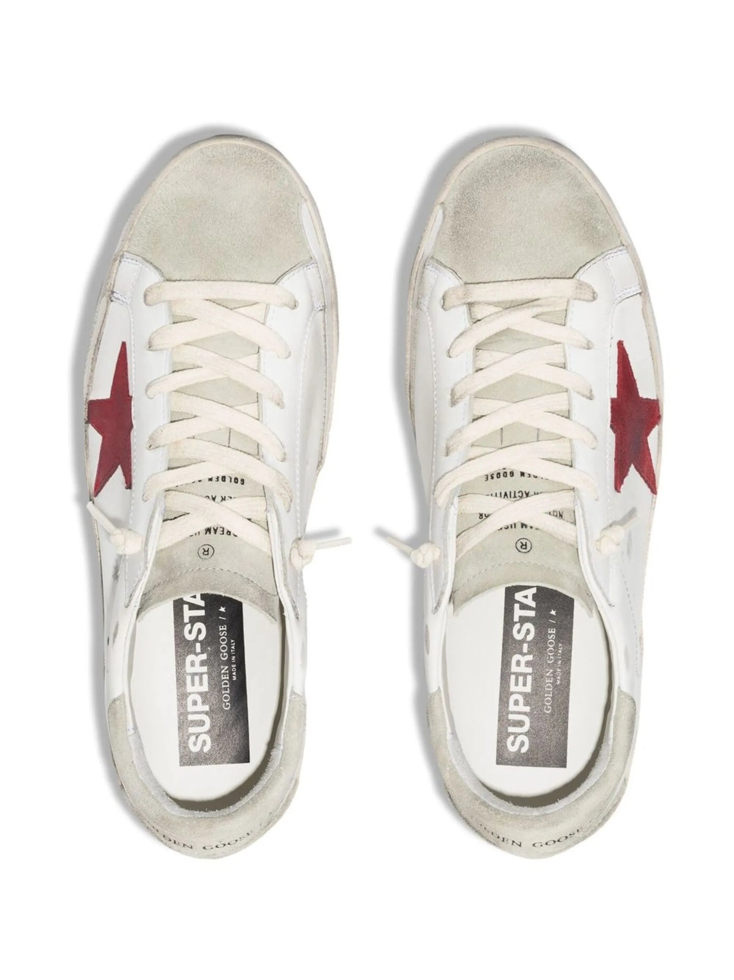 Superstar distressed lace-up sneakers