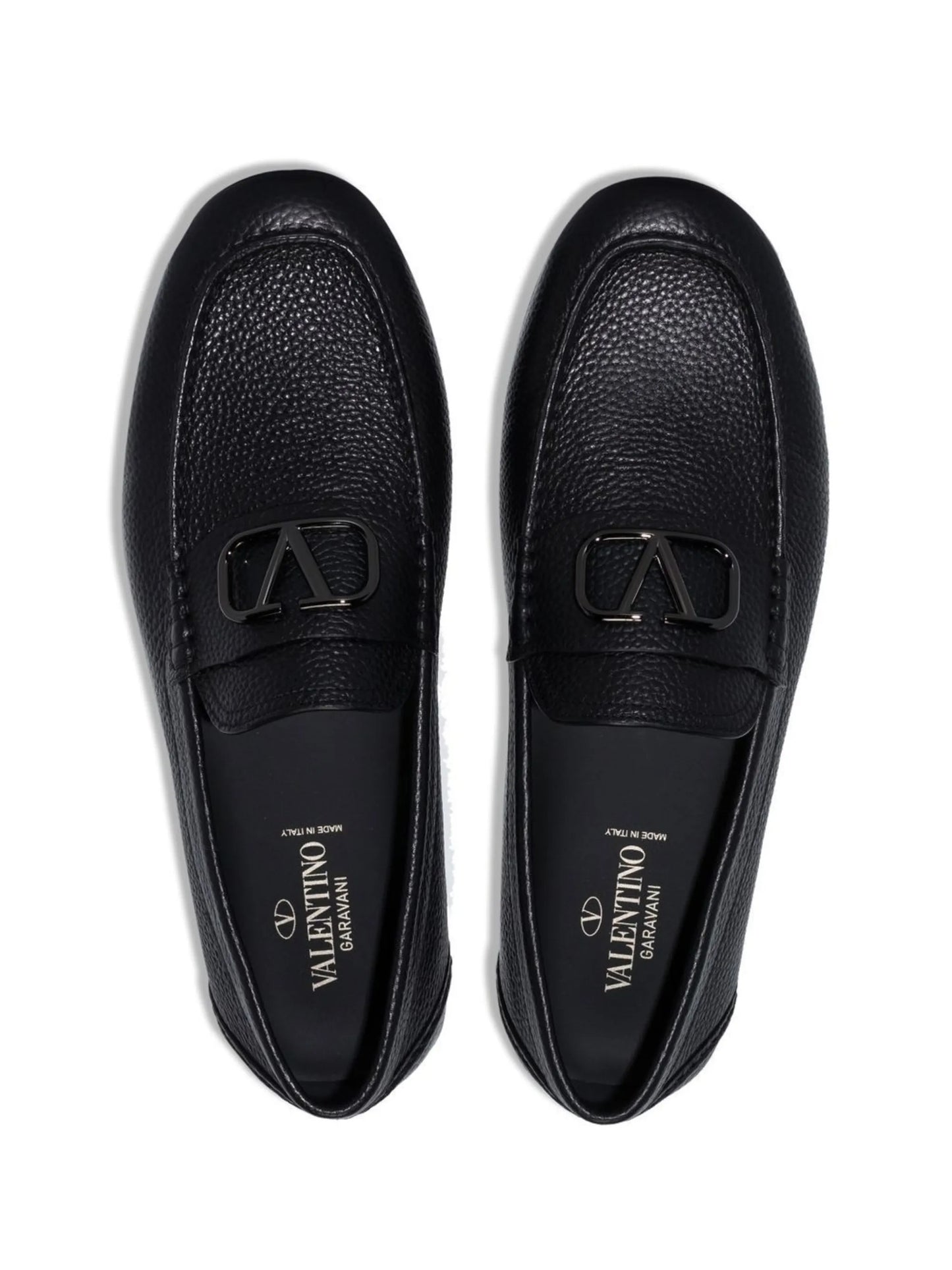 VLogo leather loafers