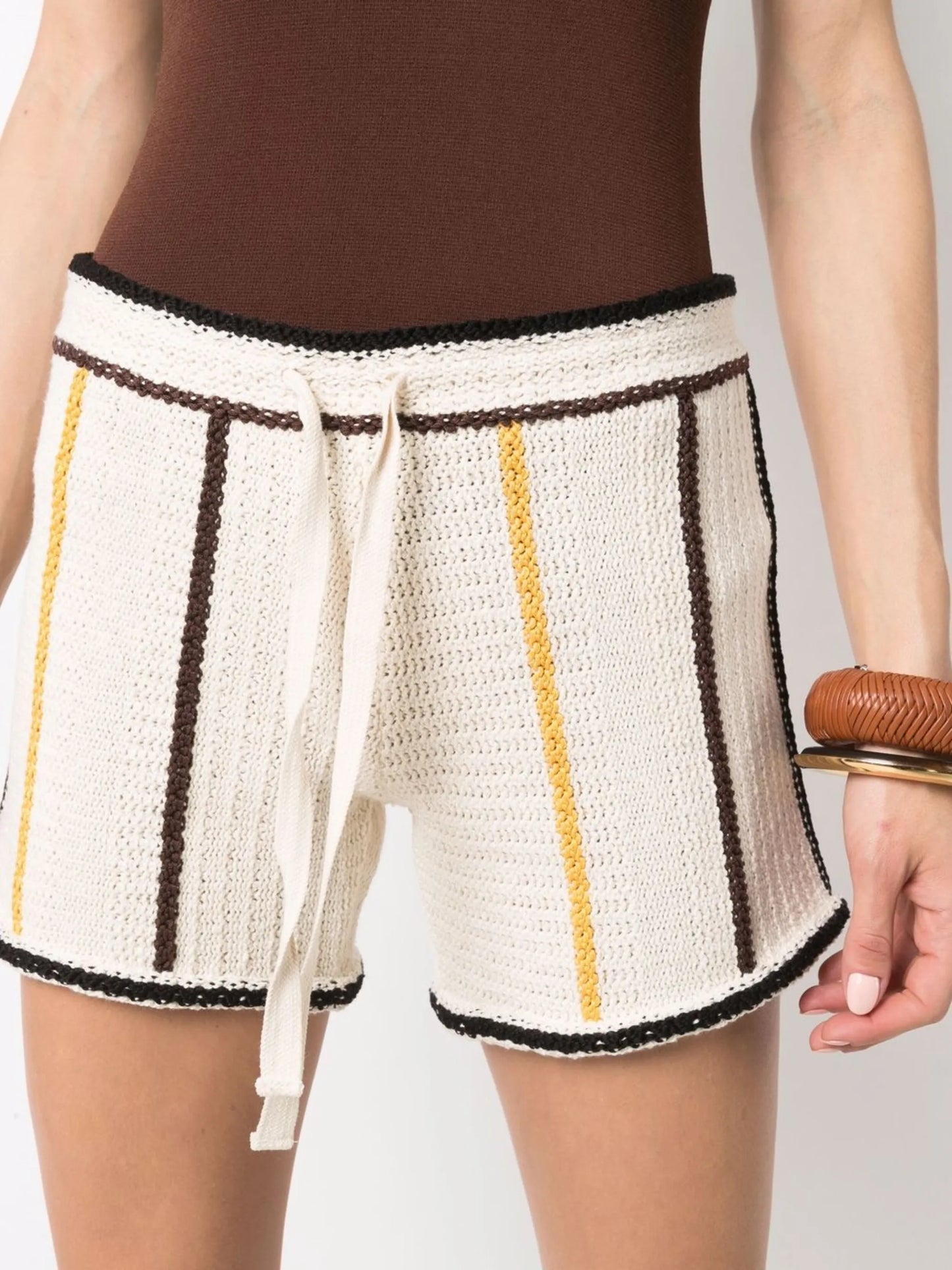 striped knitted shorts