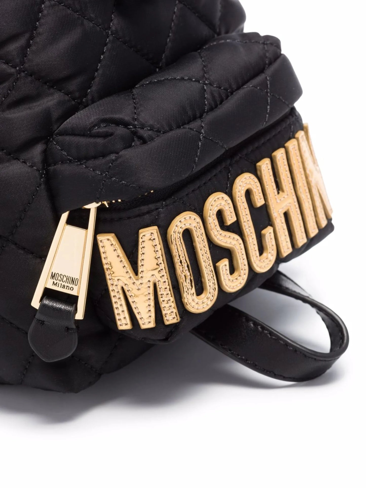 quilted logo-plaque backpack