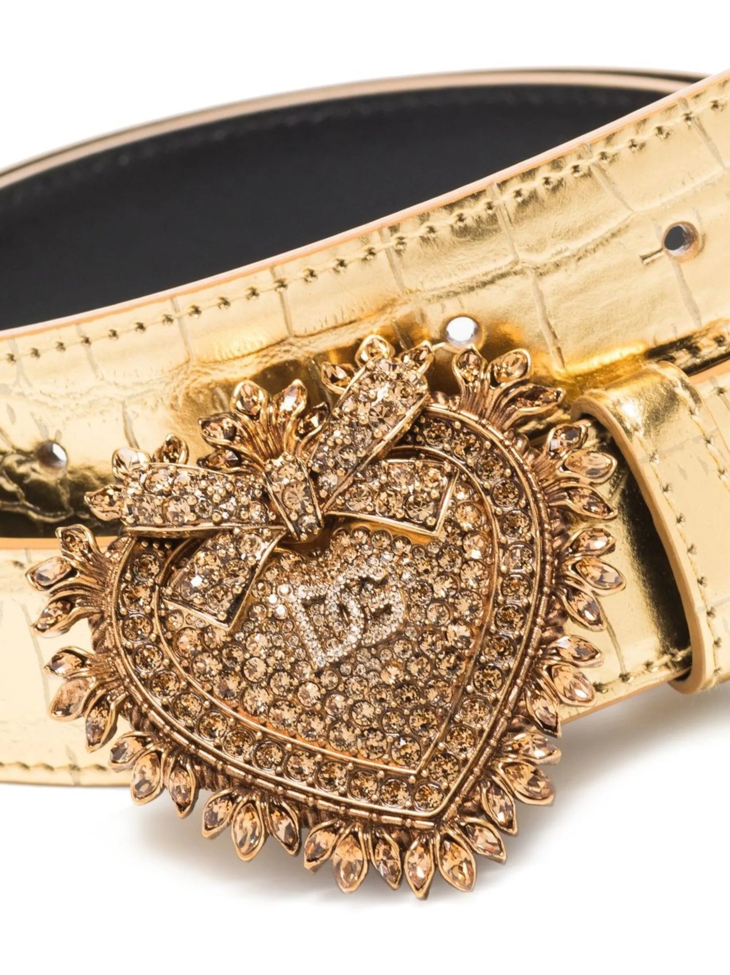 Devotion crocodile-effect buckle belt