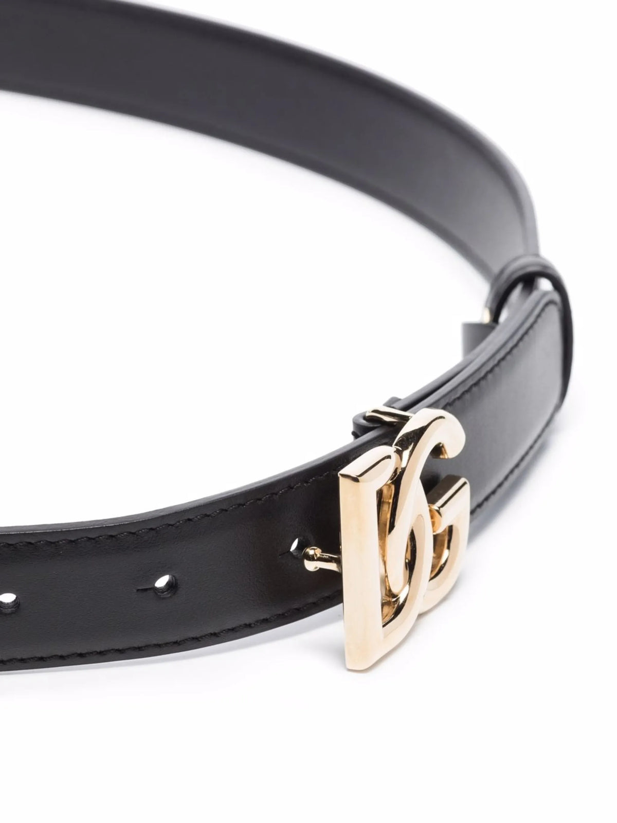 logo-buckle leather belt