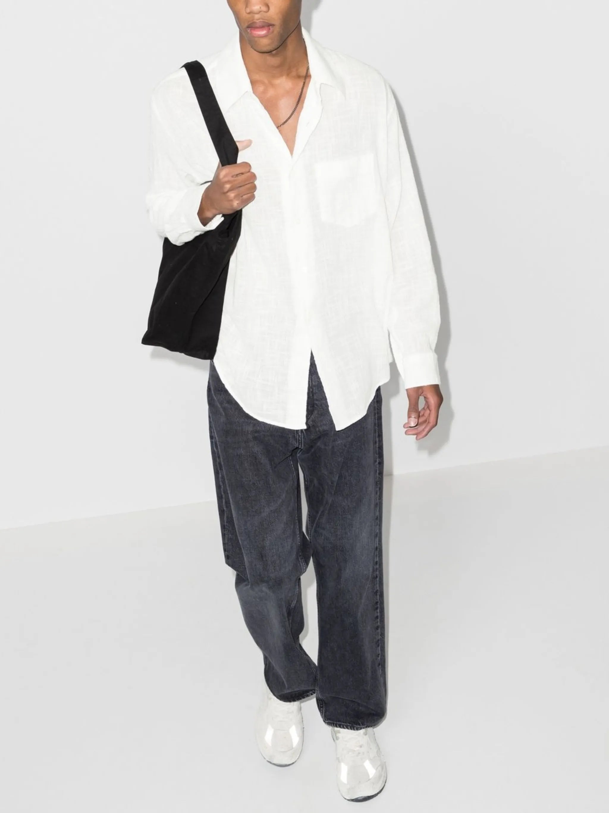 button-front long-sleeve shirt