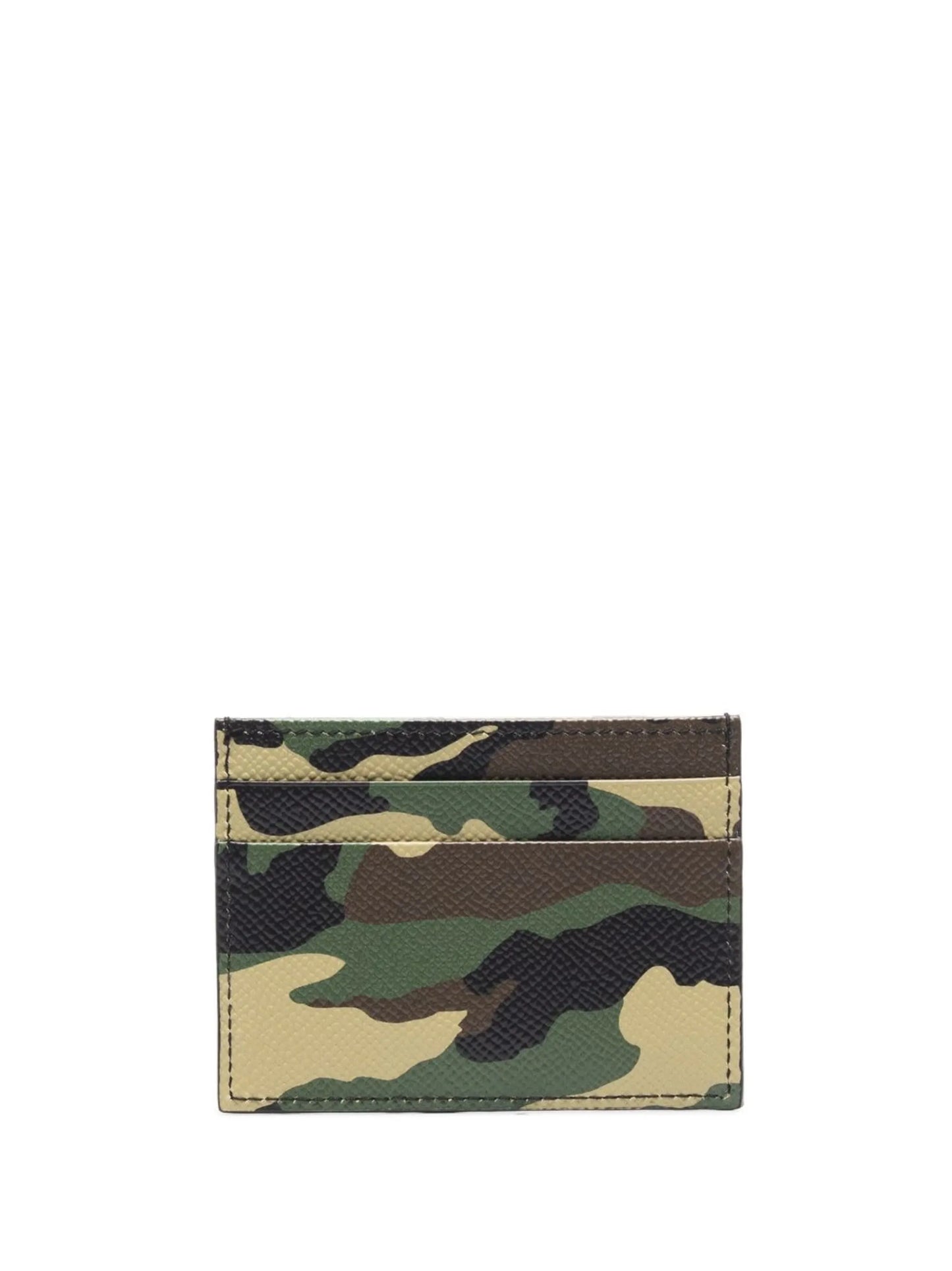 camouflage-print logo-plaque cardholder