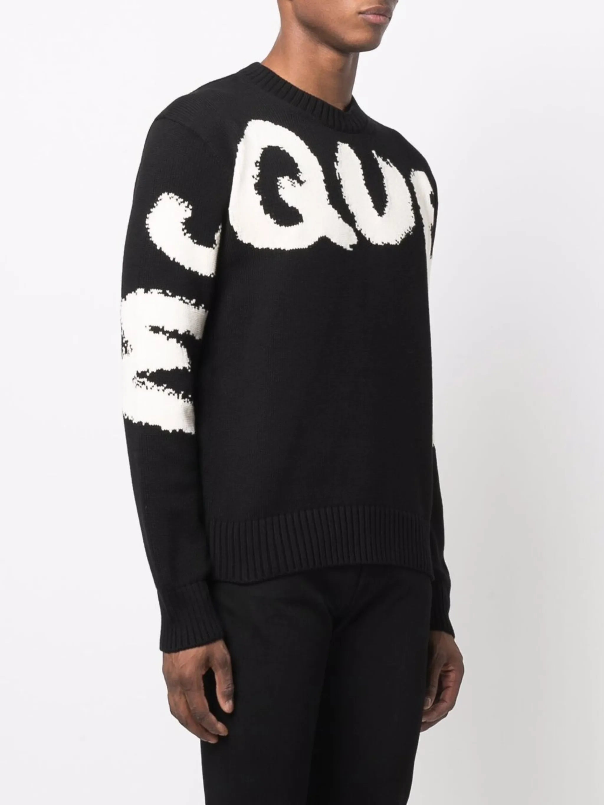 intarsia-knit cotton jumper