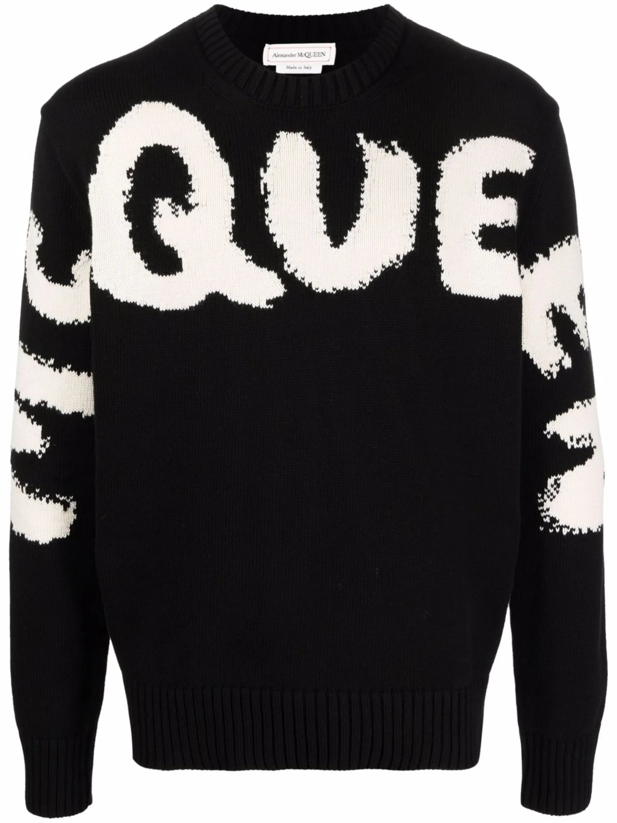 intarsia-knit cotton jumper